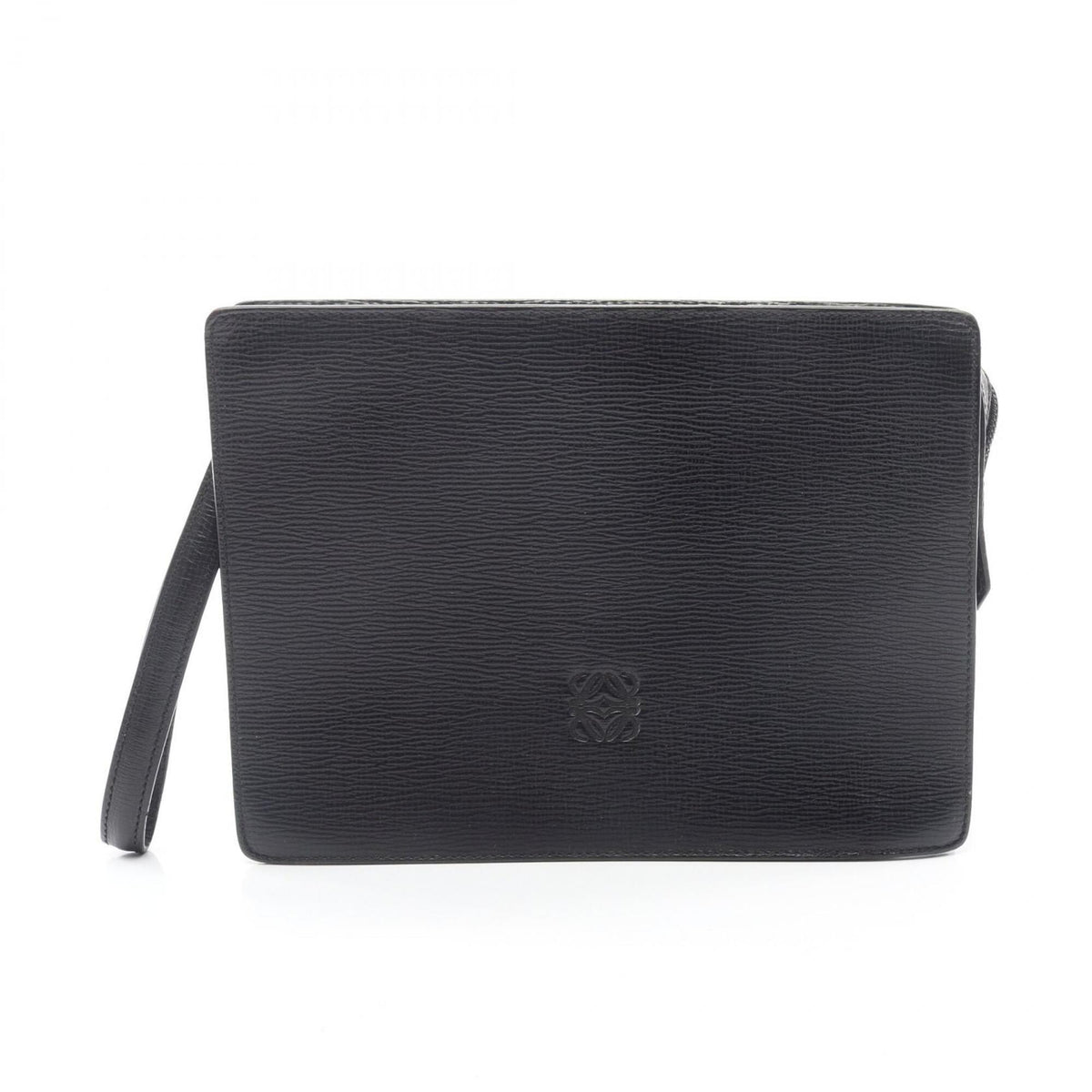Loewe Black Leather Clutch Bag Handbag (Pre-Owned)