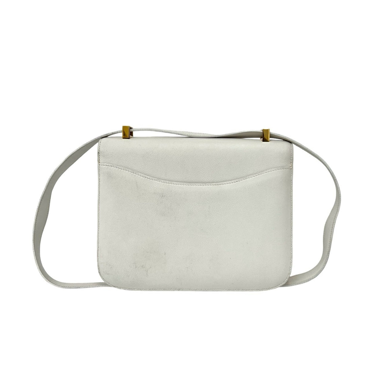 Hermes White Gulliver Leather Shoulder Bag (Pre-Owned)
