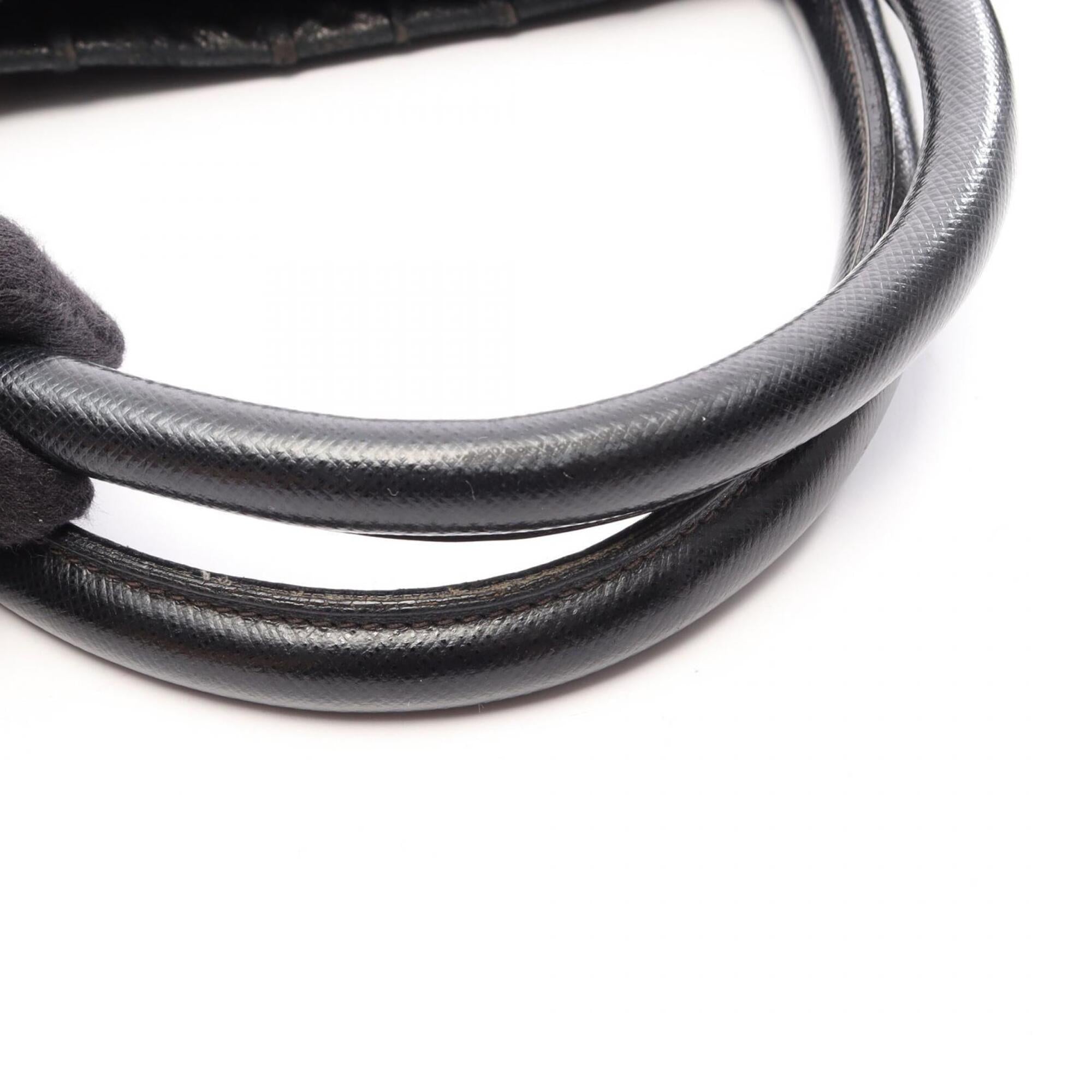 Prada Black Leather Handbag Tote Bag (Pre-Owned)
