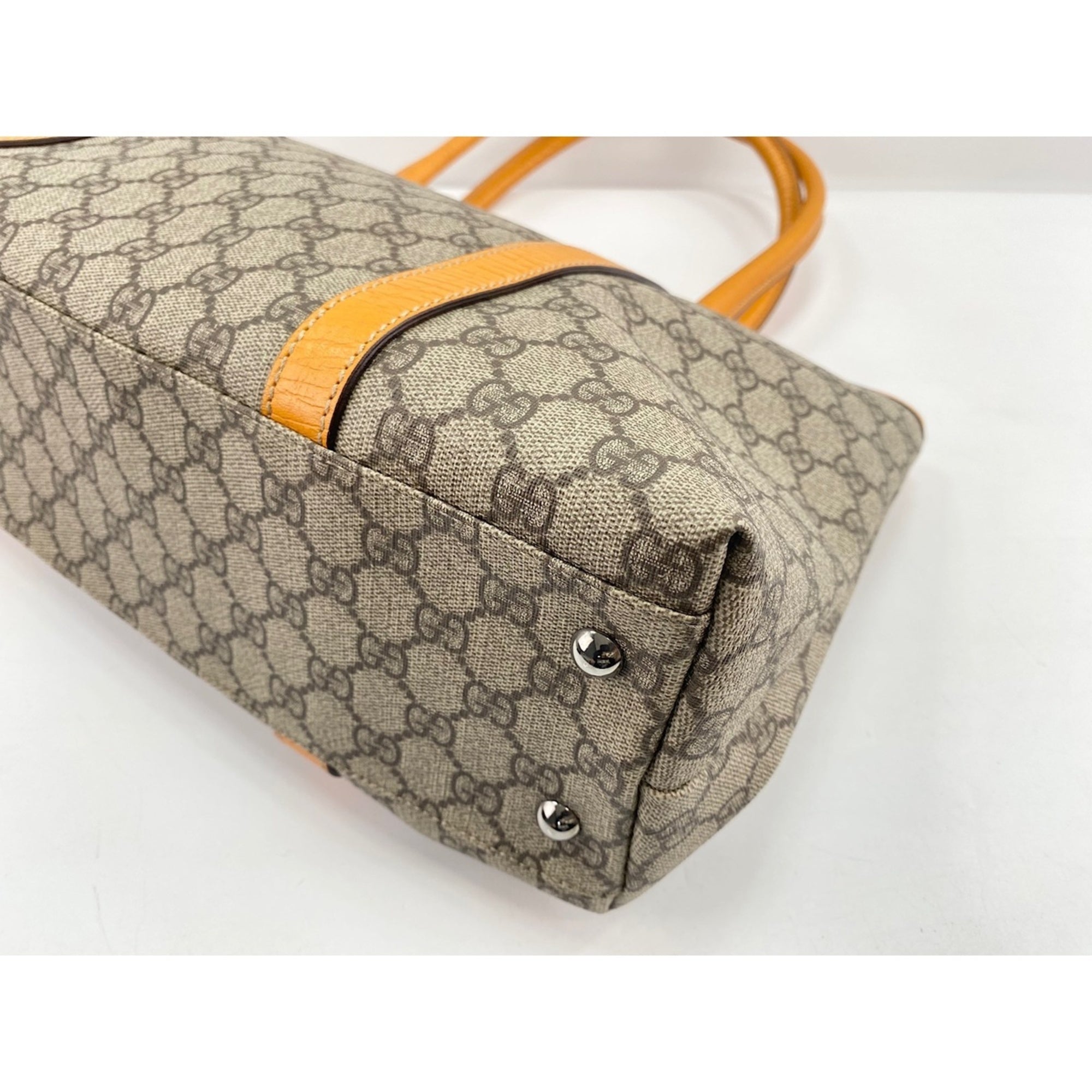 Gucci Beige Orange Tote Bag (Pre-Owned)