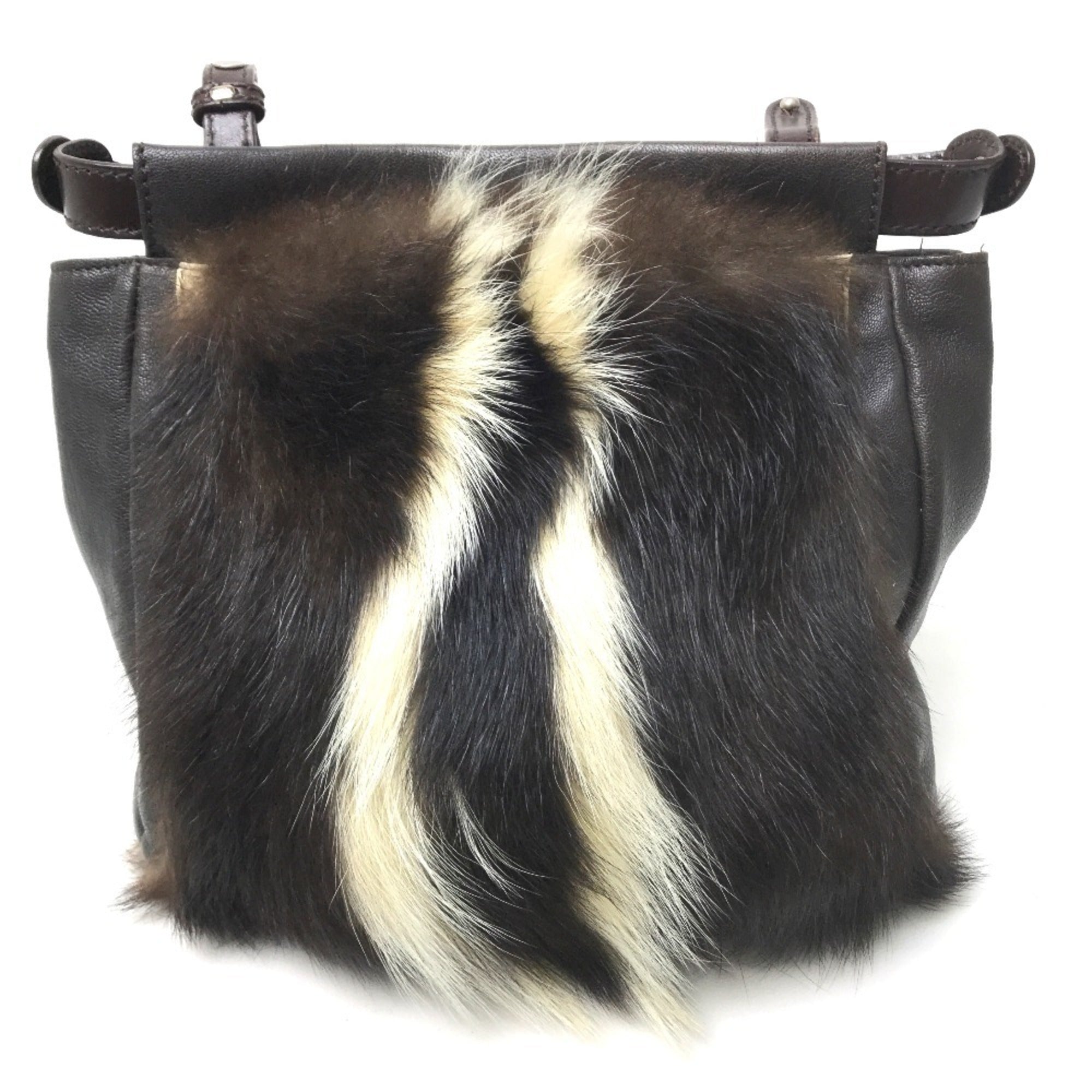 Fendi Dark Brown Fur Shoulder Bag (Pre-Owned)