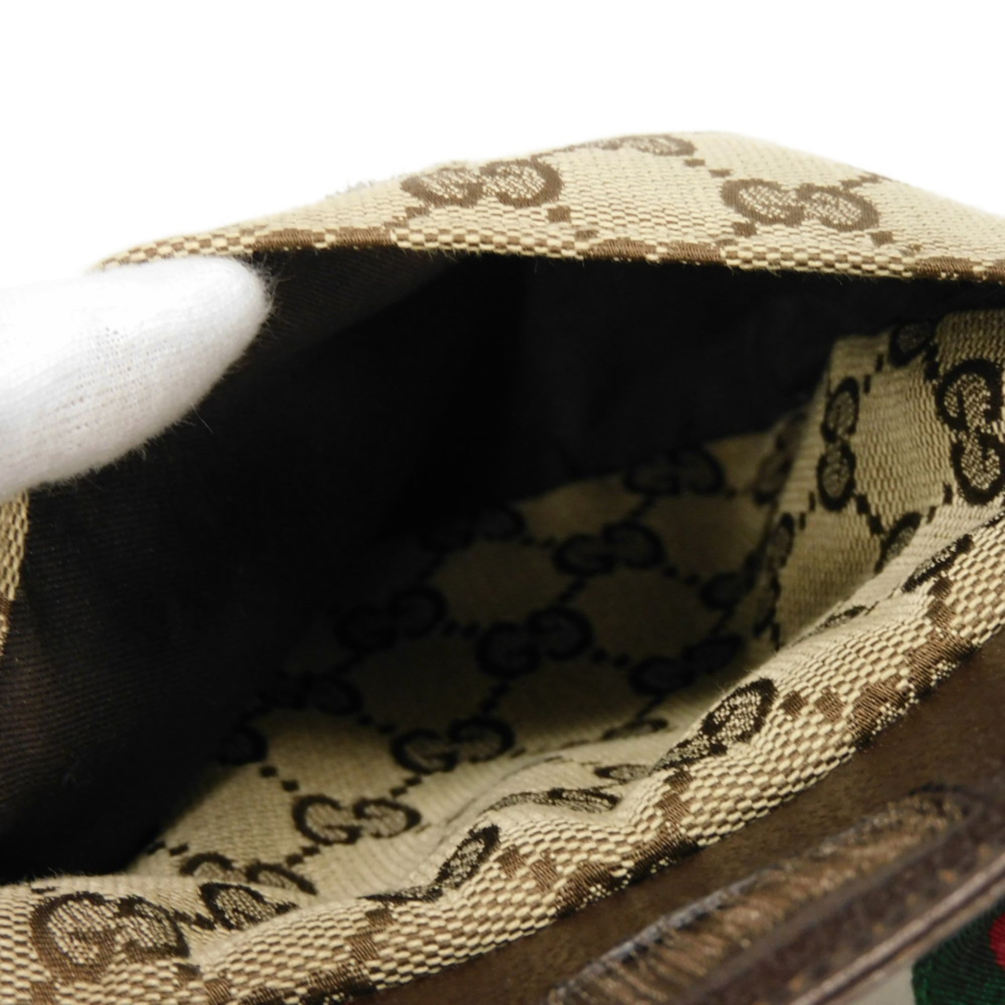Gucci Beige Gg Canvas Leather Fanny Pack Shoulder Bag Sling Bag (Pre-Owned)