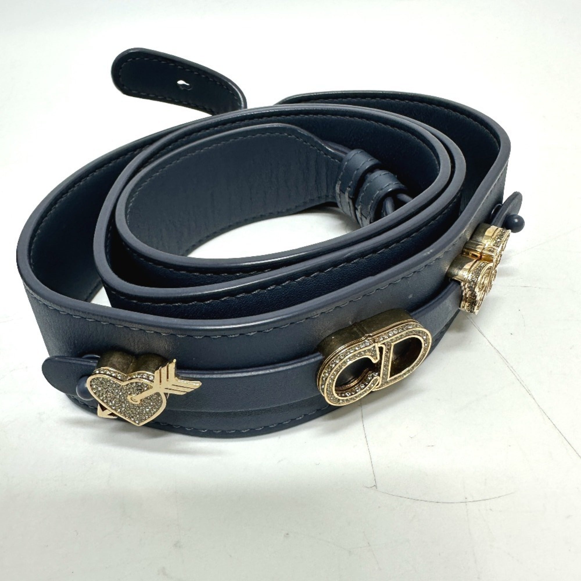 Christian Dior Blue Leather Handbag Shoulder Bag (Pre-Owned)