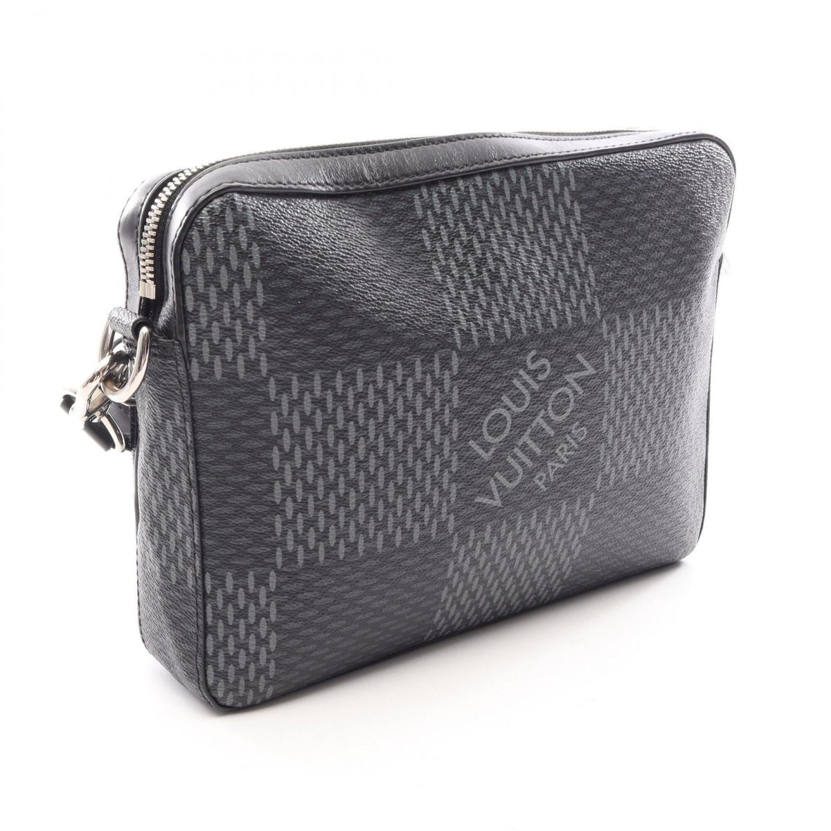 Louis Vuitton Black Pvc Leather Handbag Pouch Shoulder Bag (Pre-Owned)