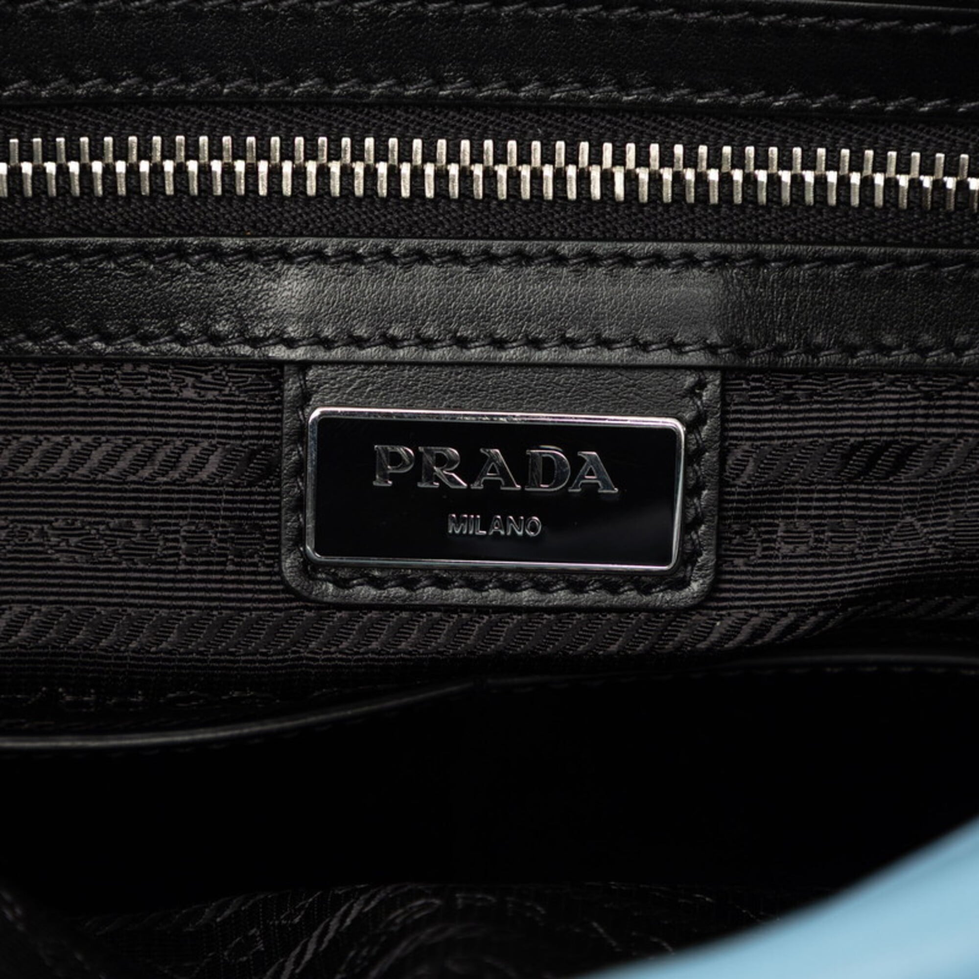 Prada Light Blue Leather Shoulder Bag (Pre-Owned)