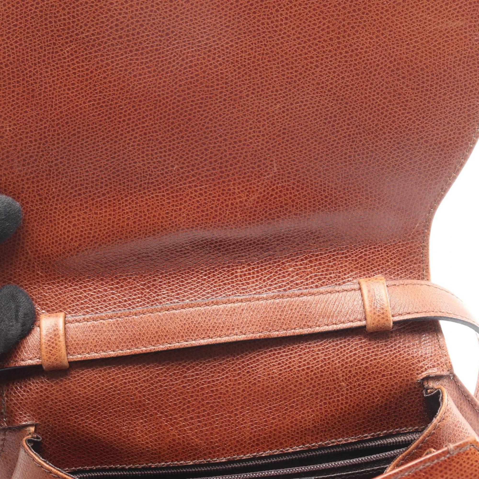 Salvatore Ferragamo Brown Leather Shoulder Bag (Pre-Owned)
