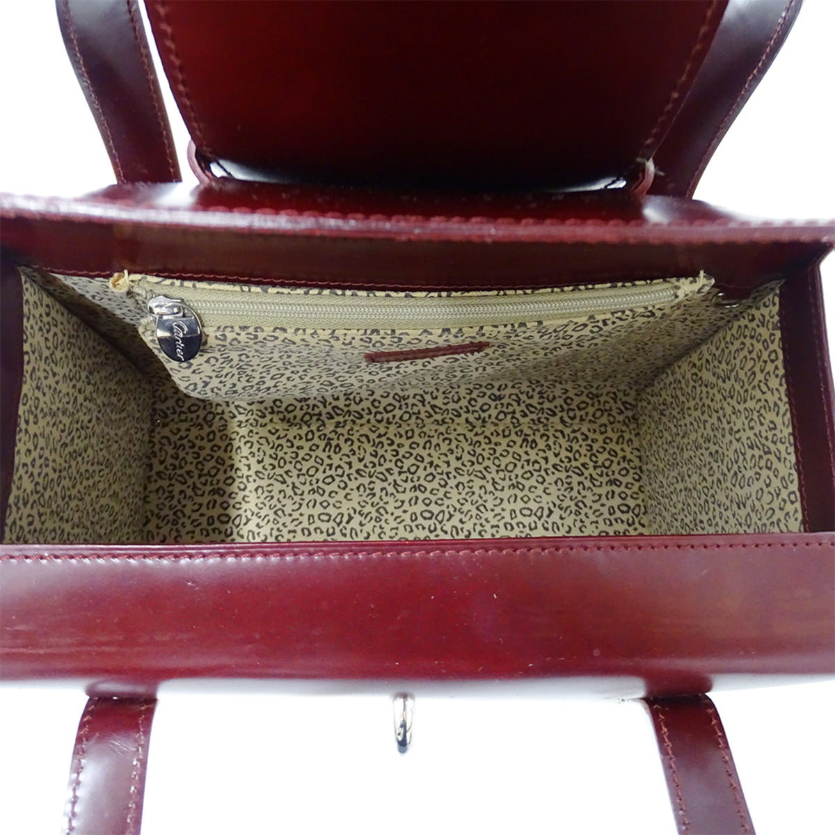 Cartier Panthère Bordeaux Patent Leather Handbag (Pre-Owned)