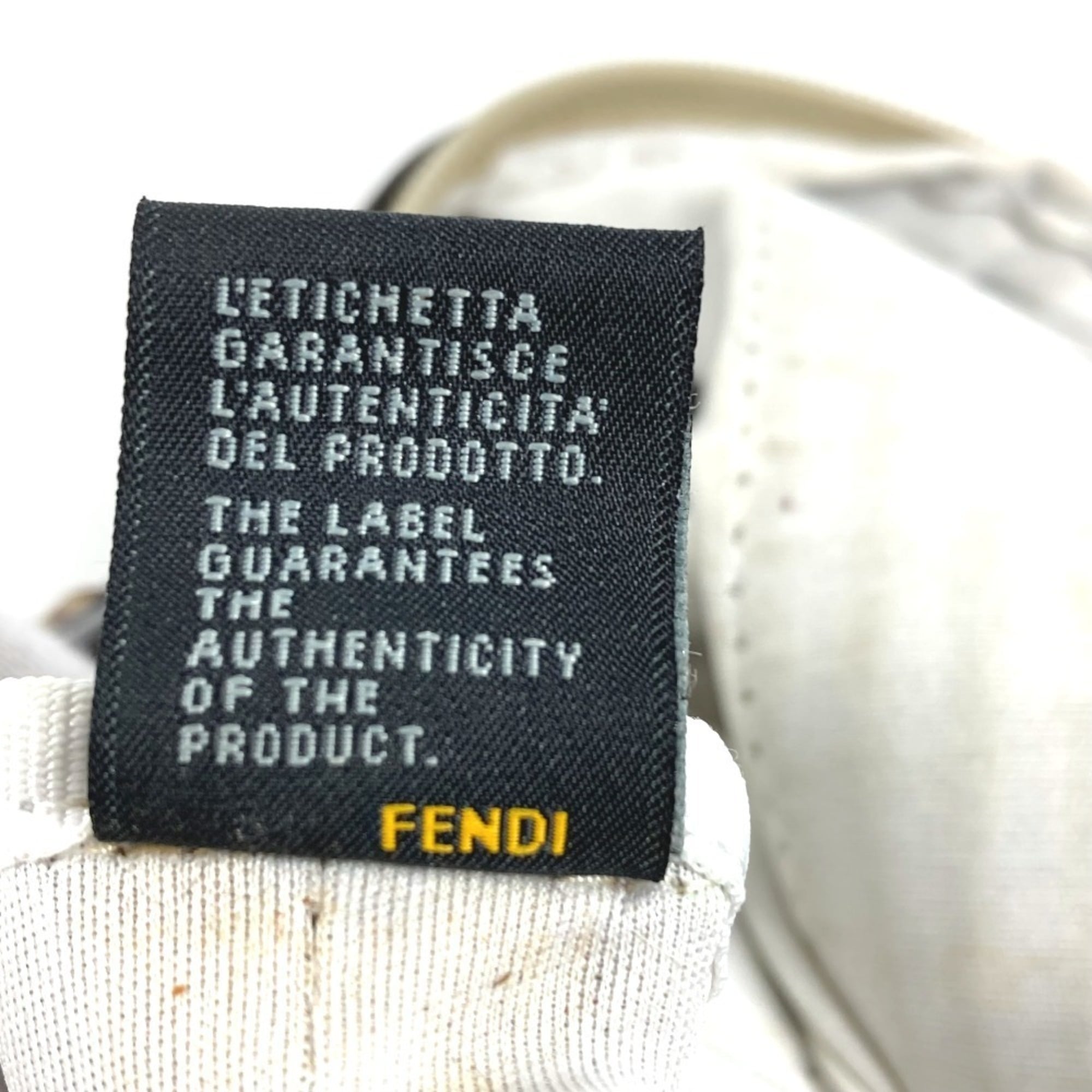 Fendi Beige Nylon Handbag Pouch Shoulder Bag Tote Bag (Pre-Owned)