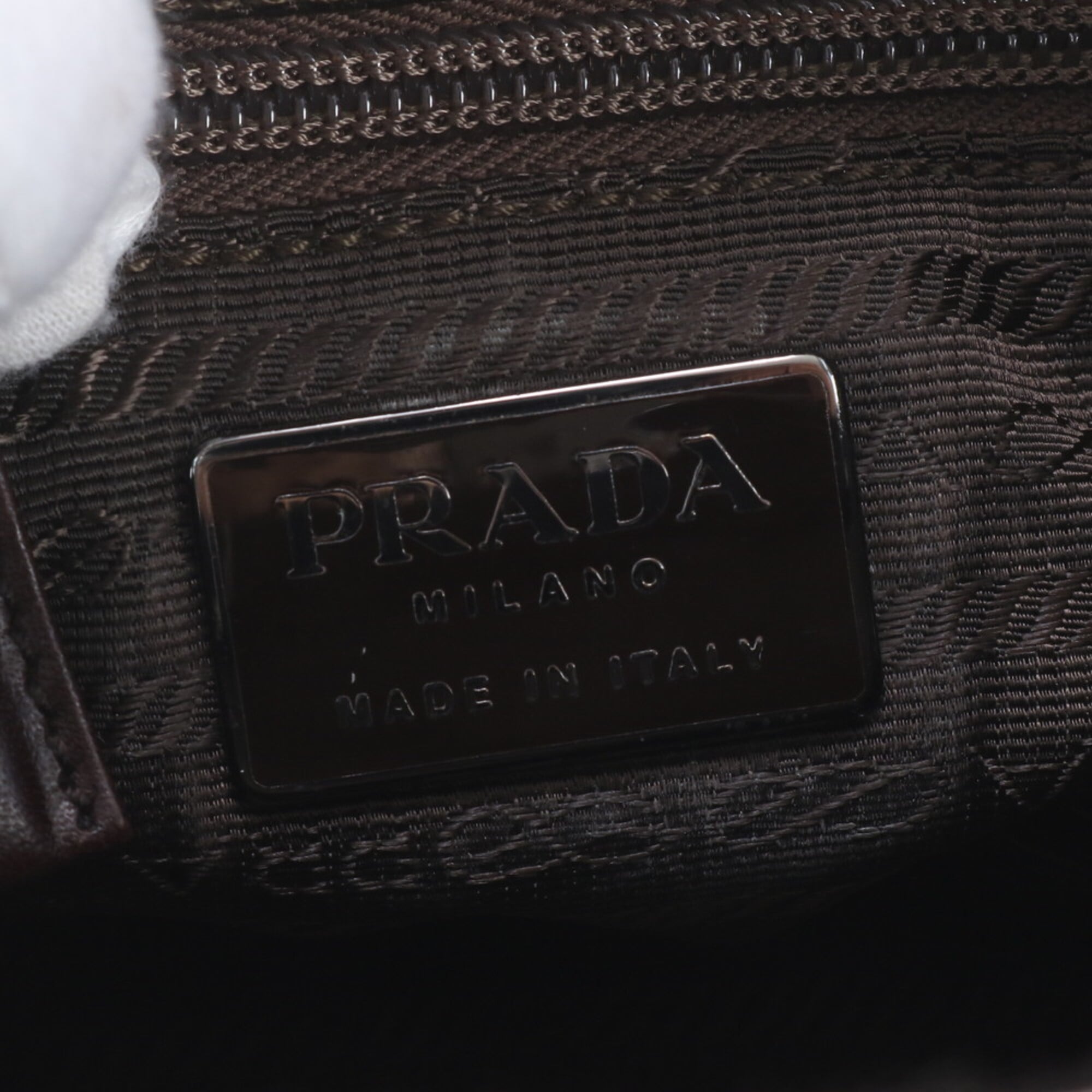 Prada Brown Leather Handbag Tote Bag (Pre-Owned)