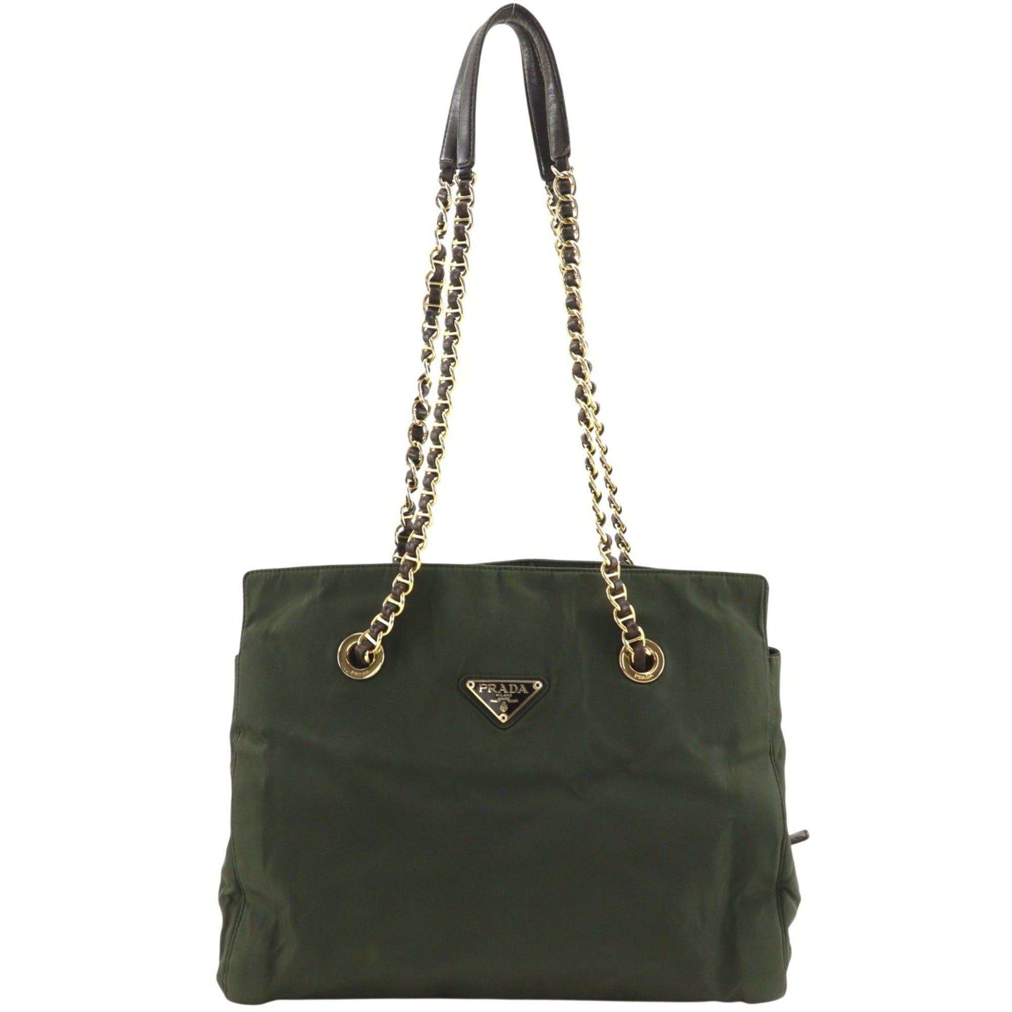 Prada Khaki Nylon Tote Bag (Pre-Owned)