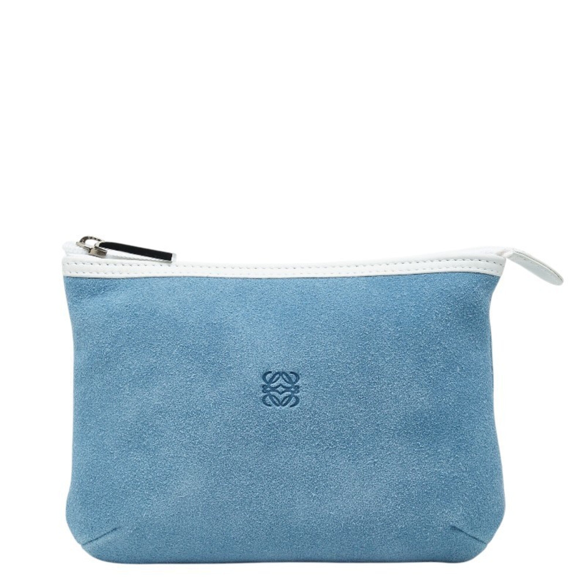 Loewe Blue Suede Handbag Pouch (Pre-Owned)
