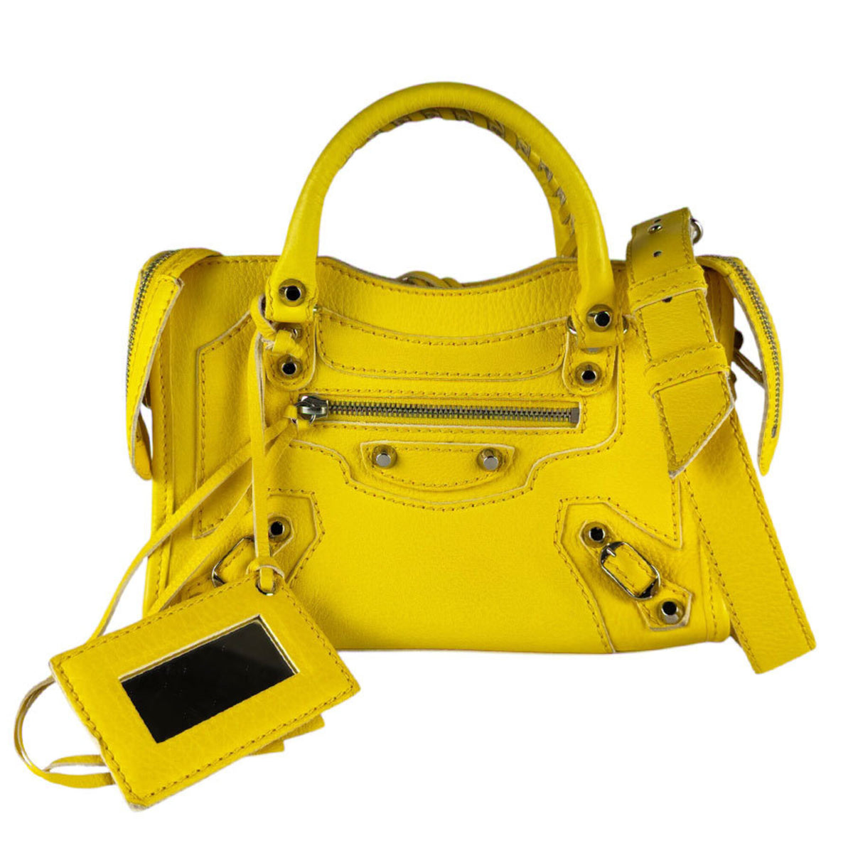 Balenciaga Yellow Leather Handbag Shoulder Bag (Pre-Owned)