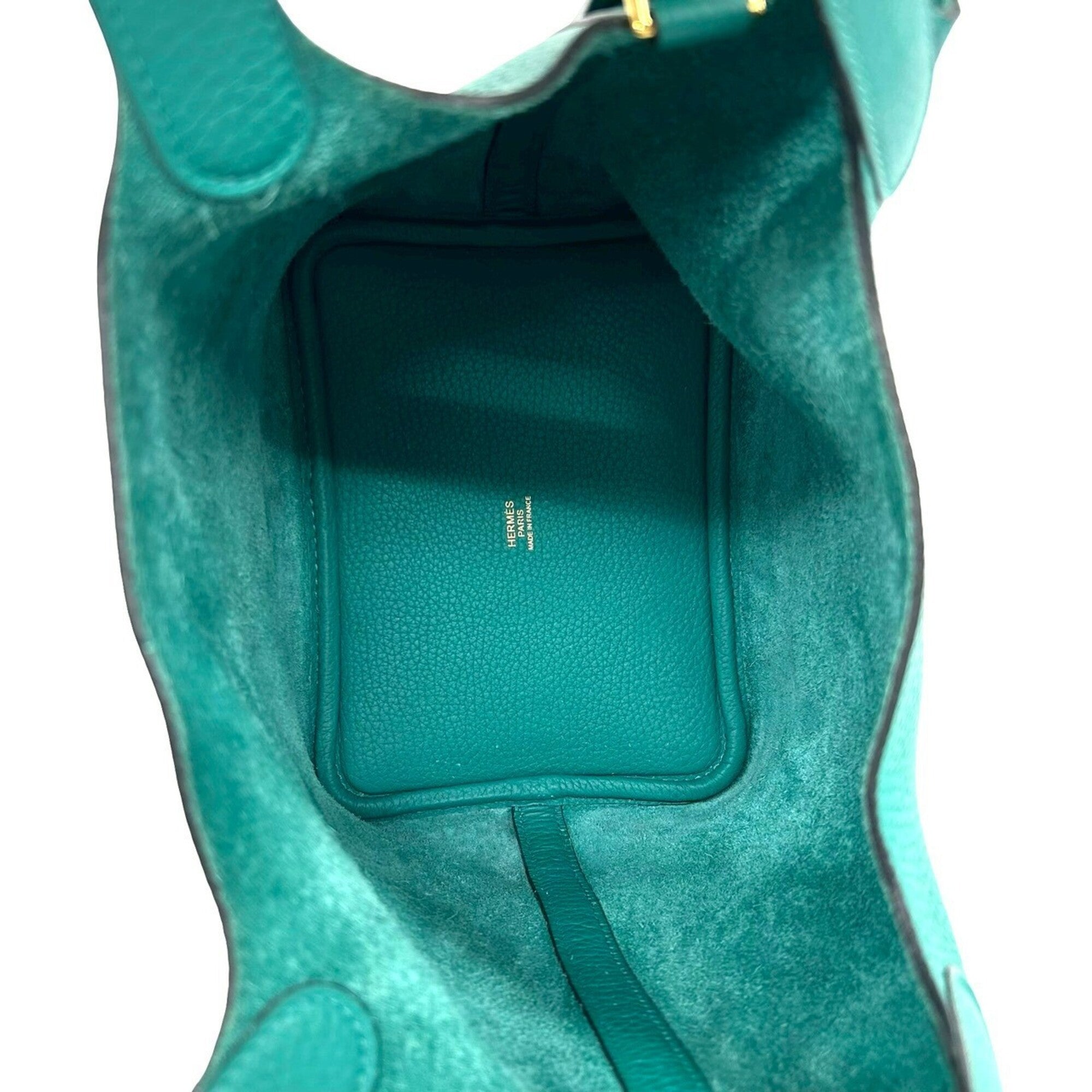 Hermes Green Taurillon Clemence Leather Handbag (Pre-Owned)
