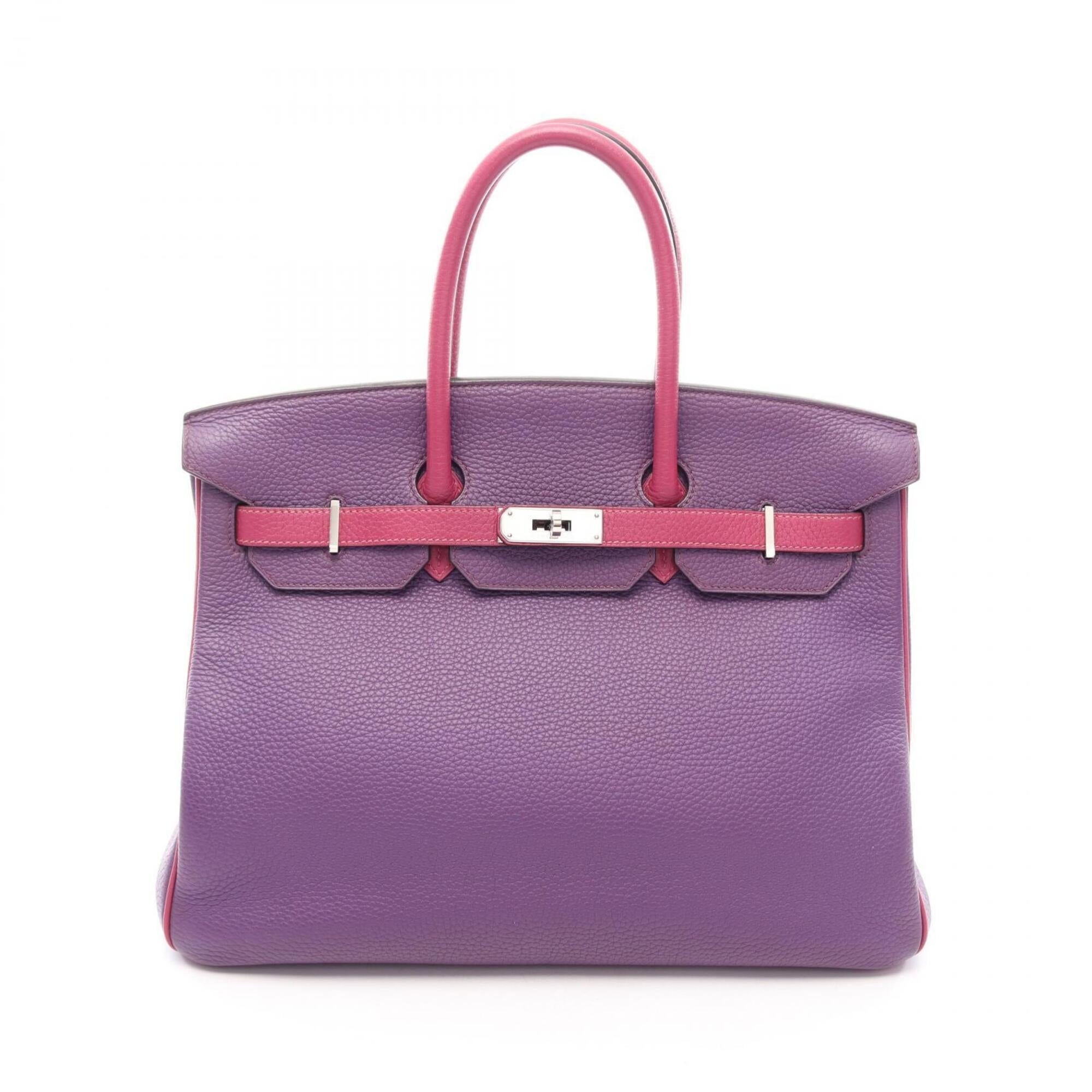 Hermes Anemone Pink Purple Tosca Togo Leather Handbag (Pre-Owned)