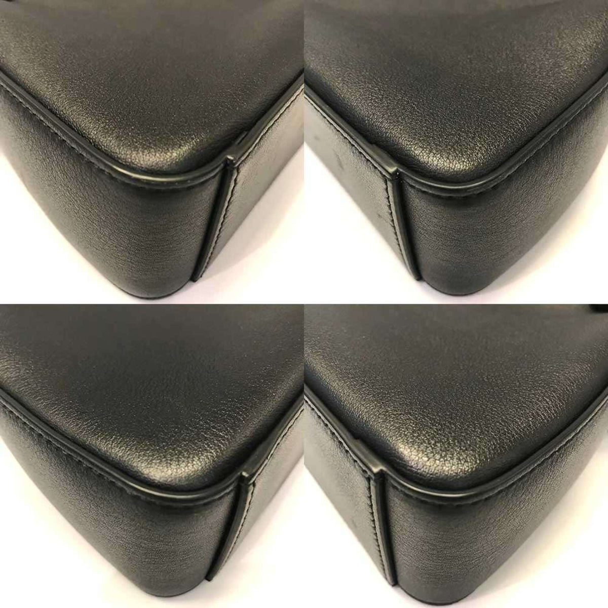 Salvatore Ferragamo Black Leather Jacquard Shoulder Bag (Pre-Owned)