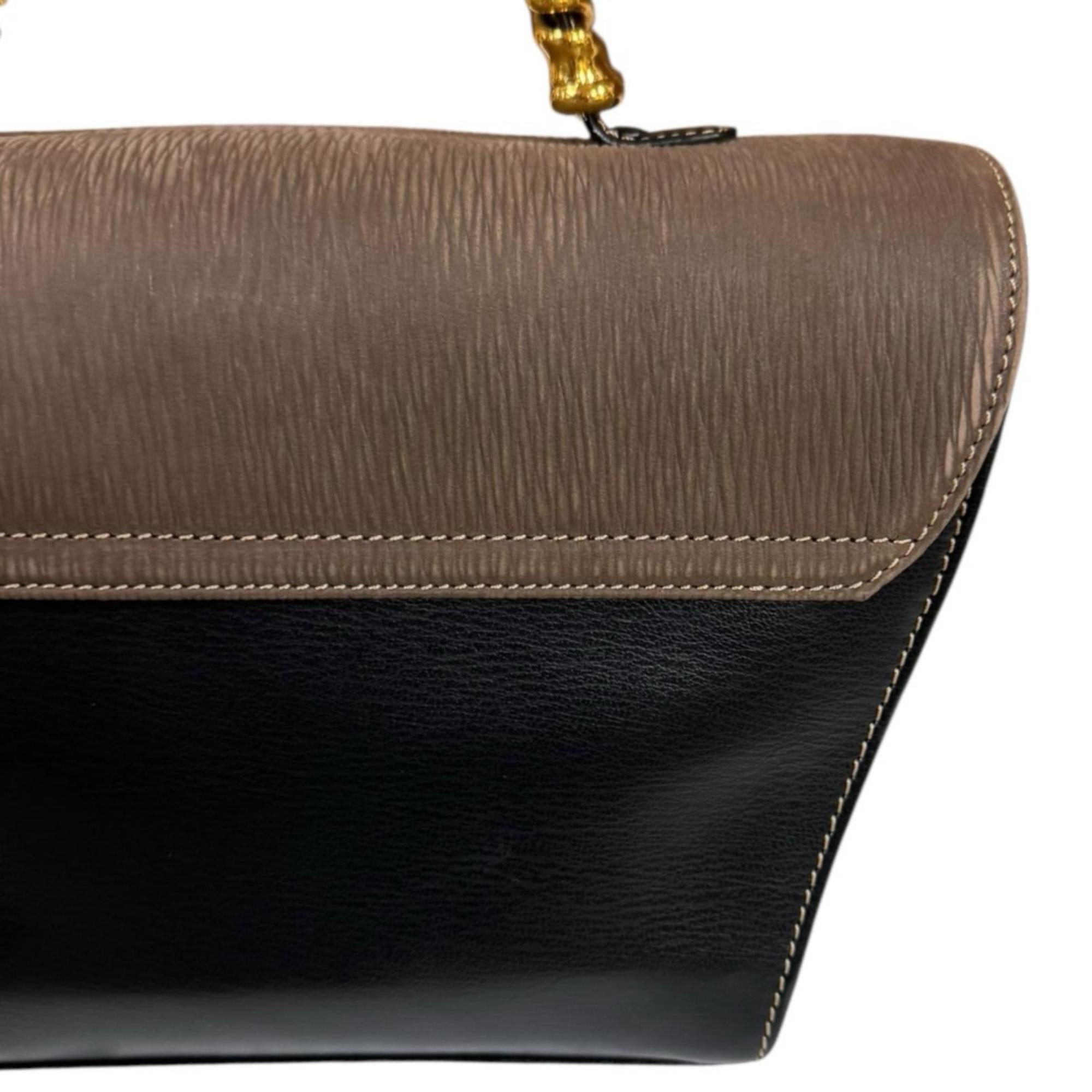 Loewe Black Brown Leather Handbag (Pre-Owned)