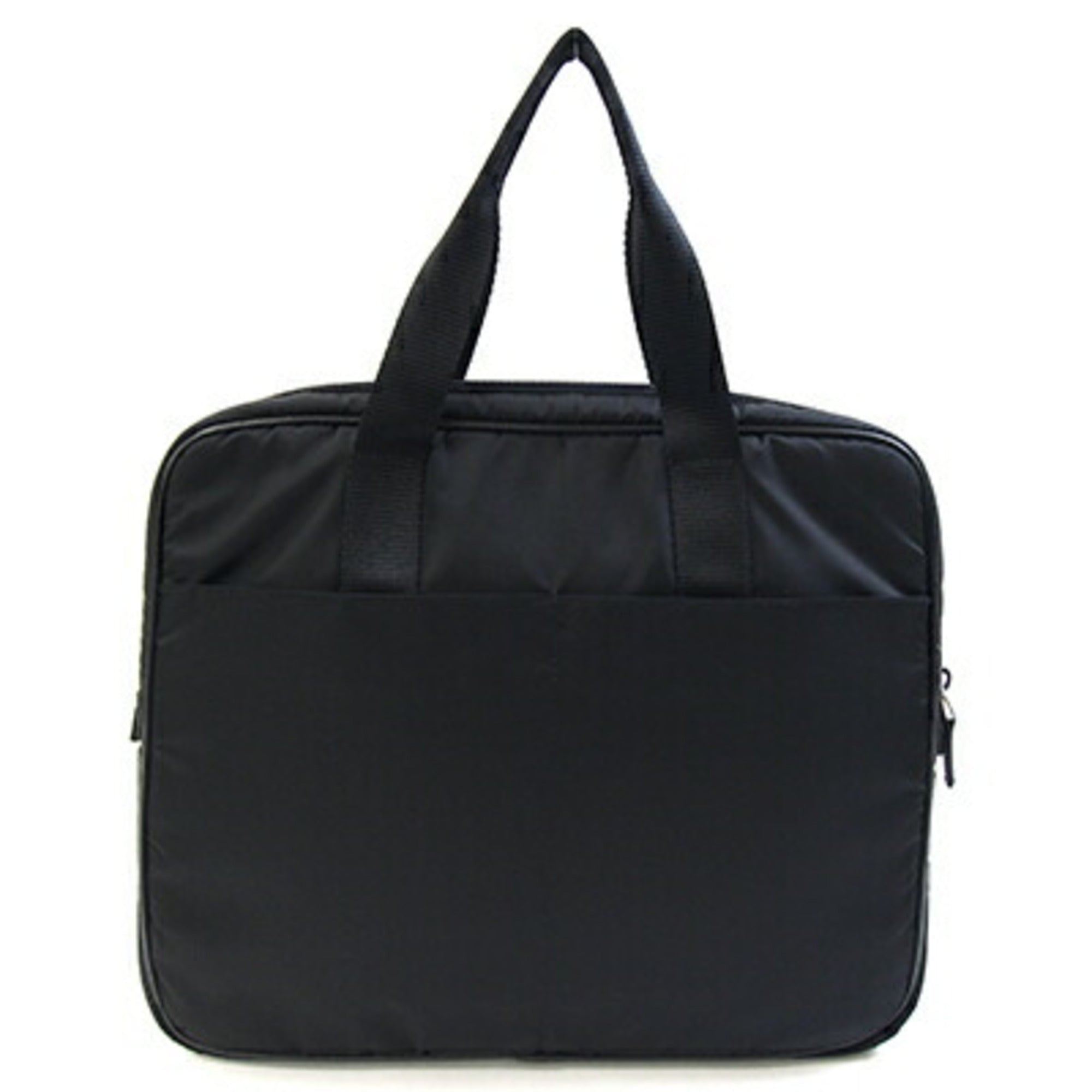 Prada Black Nylon Nylon Canvas Leather Briefcase (Pre-Owned)