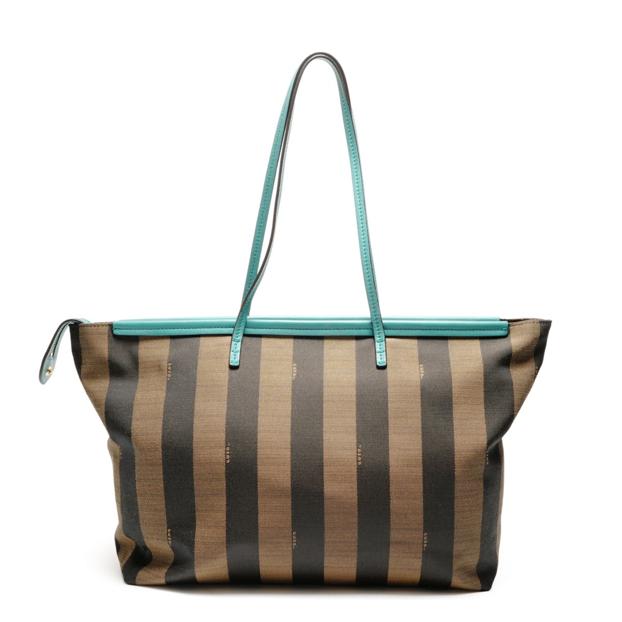 Fendi Pequin Brown Canvas Shoulder Bag (Pre-Owned)