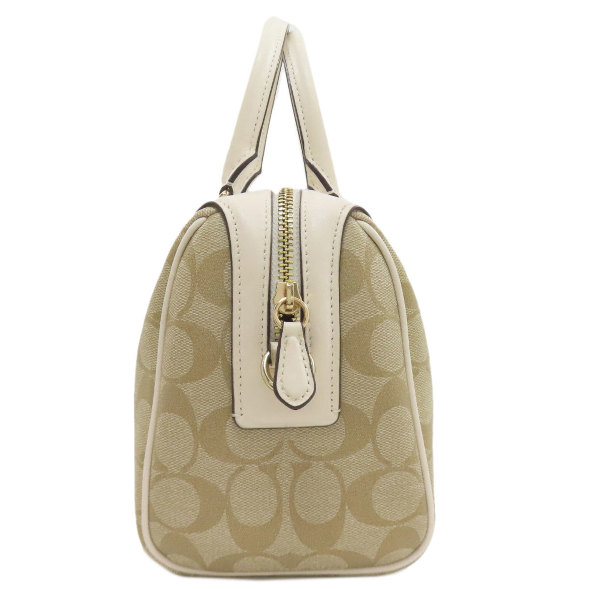 Coach Beige White Pvc Handbag (Pre-Owned)