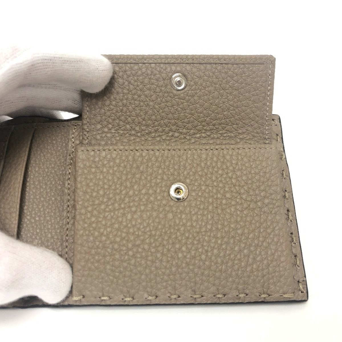 Fendi Gray Leather Wallet (Bi-Fold) (Pre-Owned)