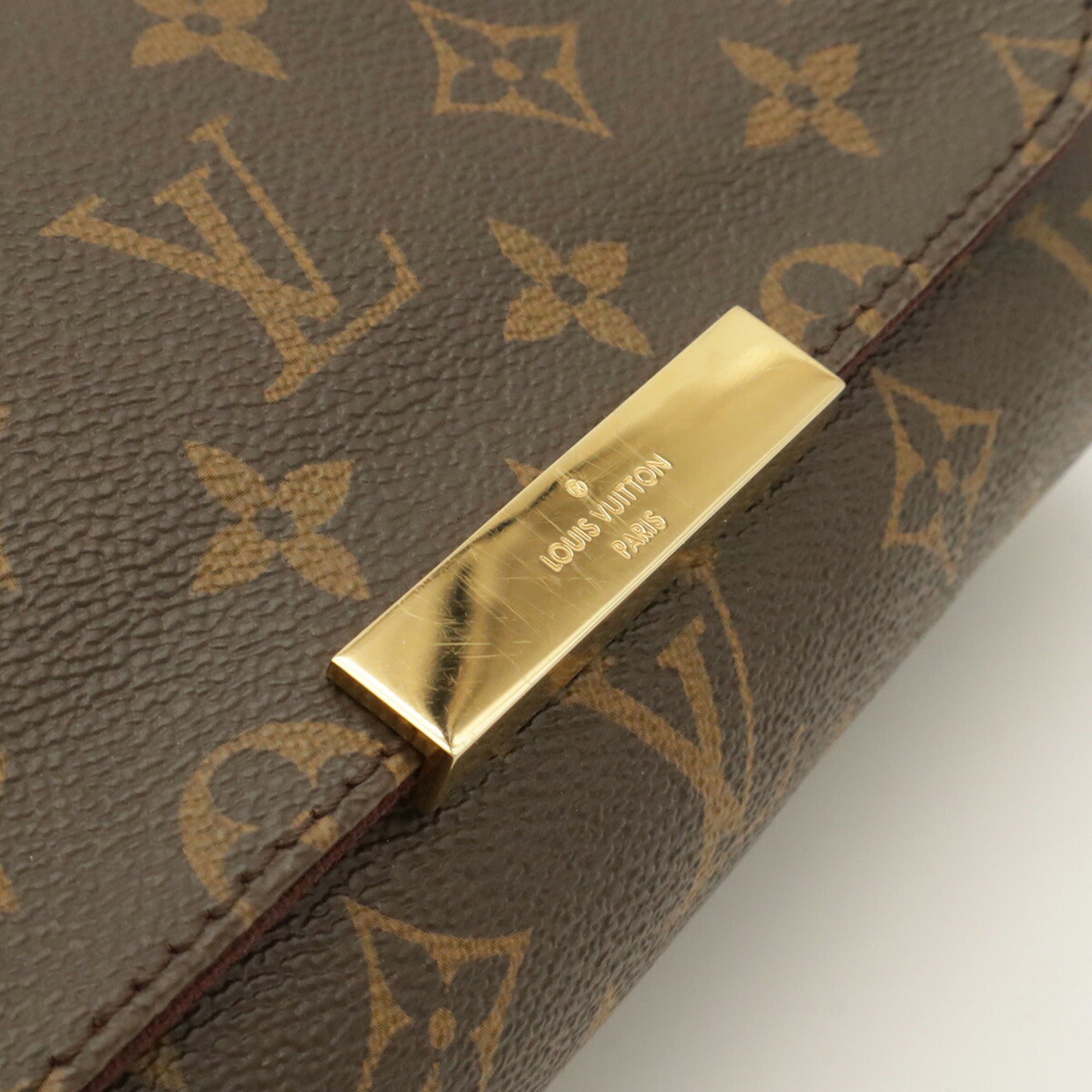 Louis Vuitton Brown Galle Monogram Clutch Bag Handbag Pouch Shoulder Bag (Pre-Owned)