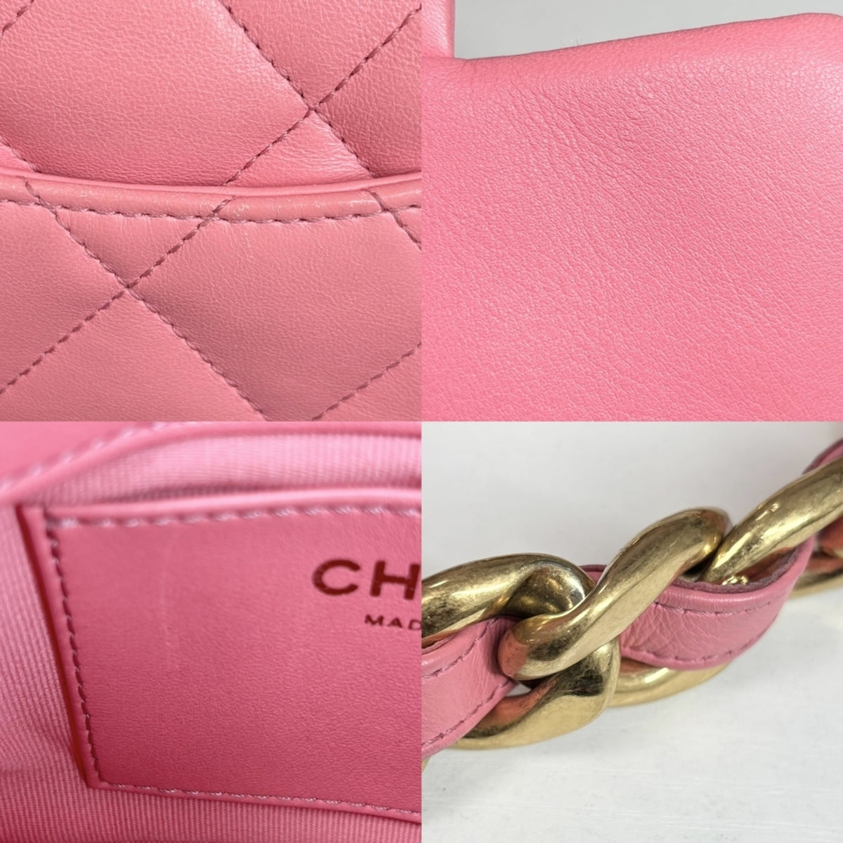Chanel Pink Leather Shoulder Bag (Pre-Owned)