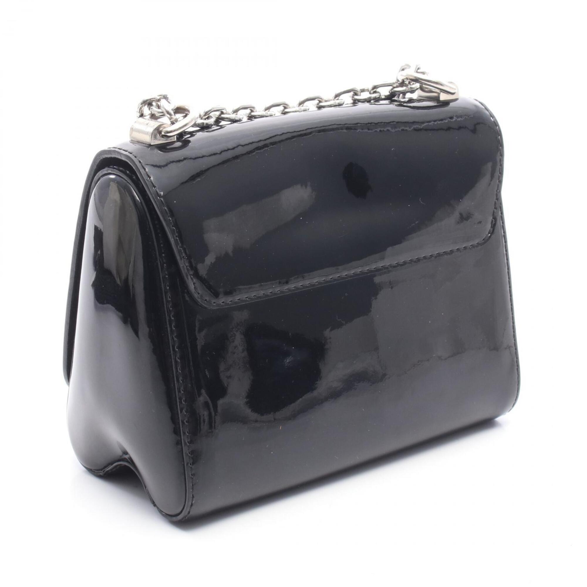 Louis Vuitton Black Noir White Patent Leather Leather Handbag Shoulder Bag (Pre-Owned)