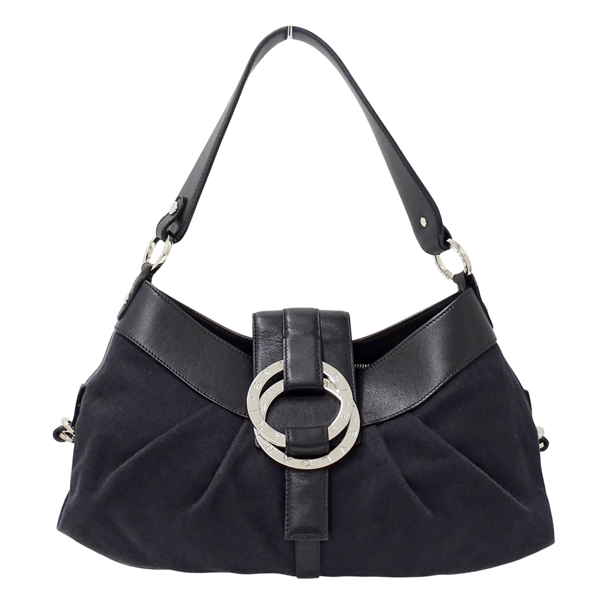 Bvlgari Black Canvas Handbag Shoulder Bag (Pre-Owned)