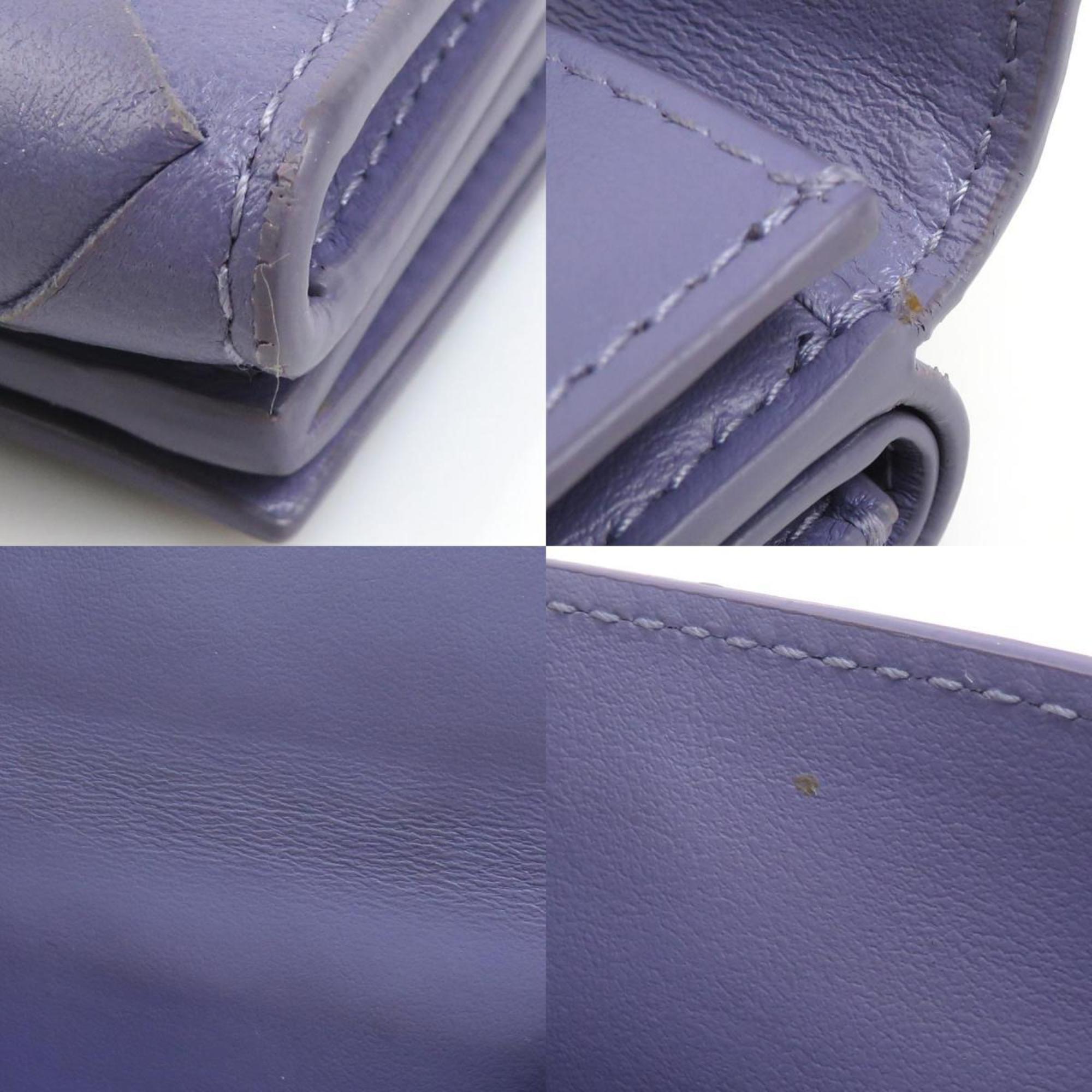 Bottega Veneta Purple Leather Wallet (Tri-Fold) (Pre-Owned)