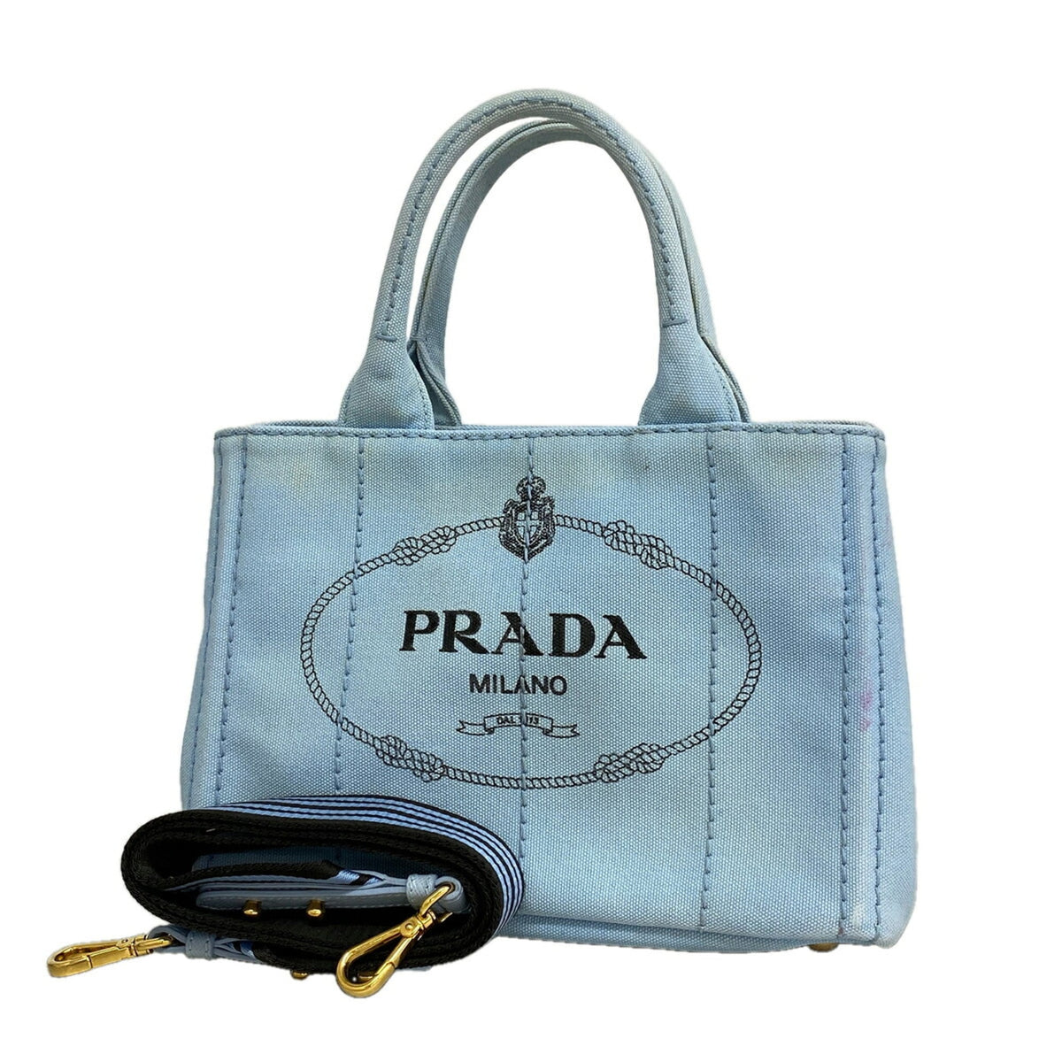 Prada Gold Canvas Tote Bag (Pre-Owned)