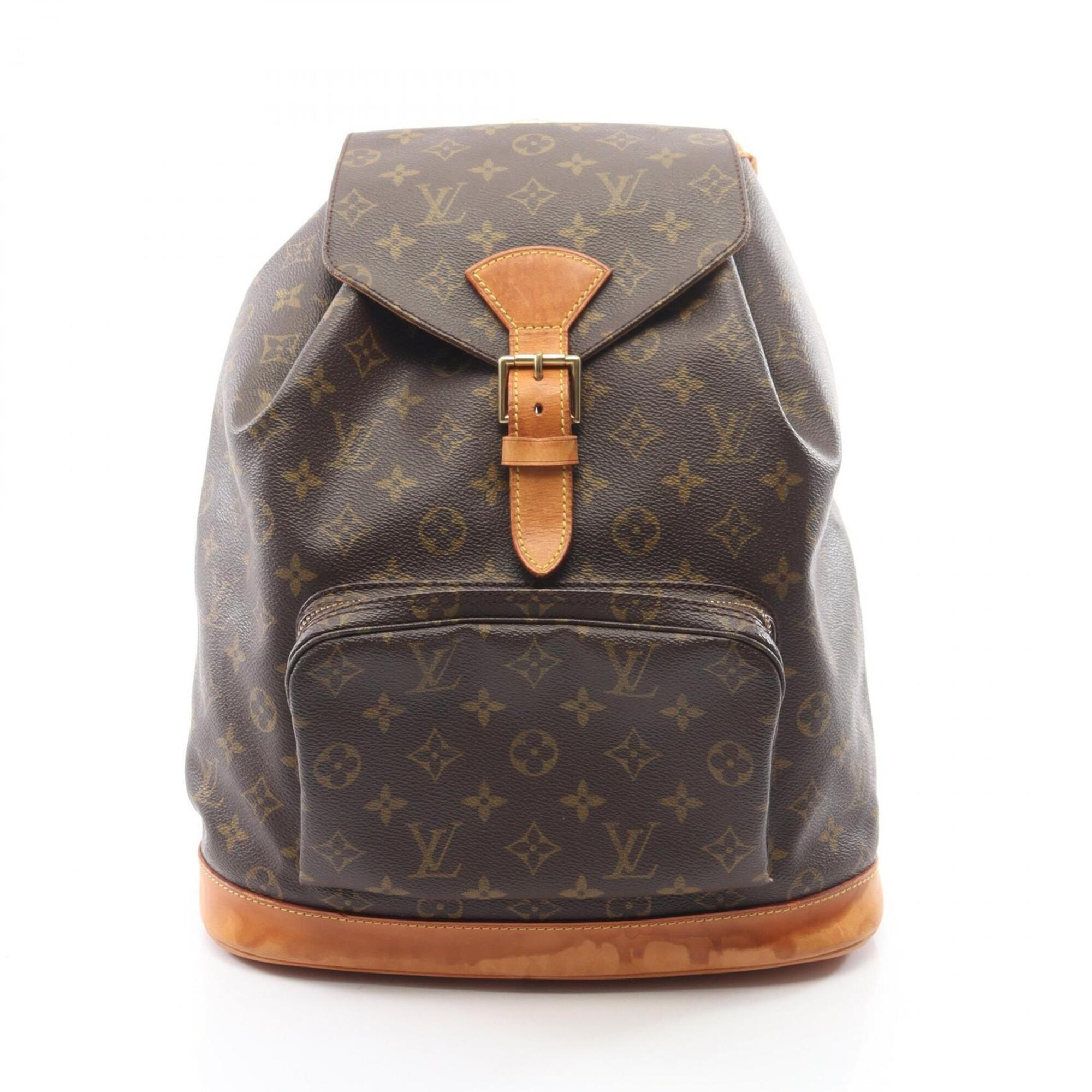 Louis Vuitton Brown Monogram Coated Canvas Leather Backpack (Pre-Owned)
