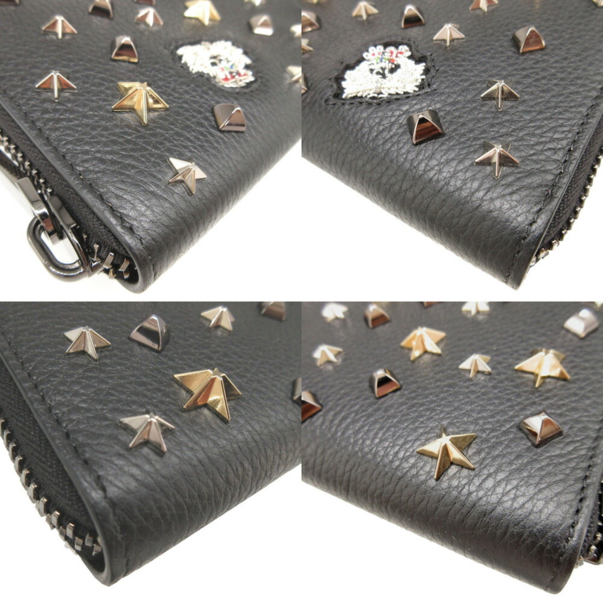 Christian Louboutin Black Leather Long Wallet (Bi-Fold) (Pre-Owned)