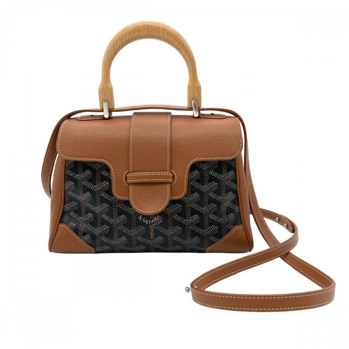 Goyard Brown Leather Handbag Shoulder Bag (Pre-Owned)