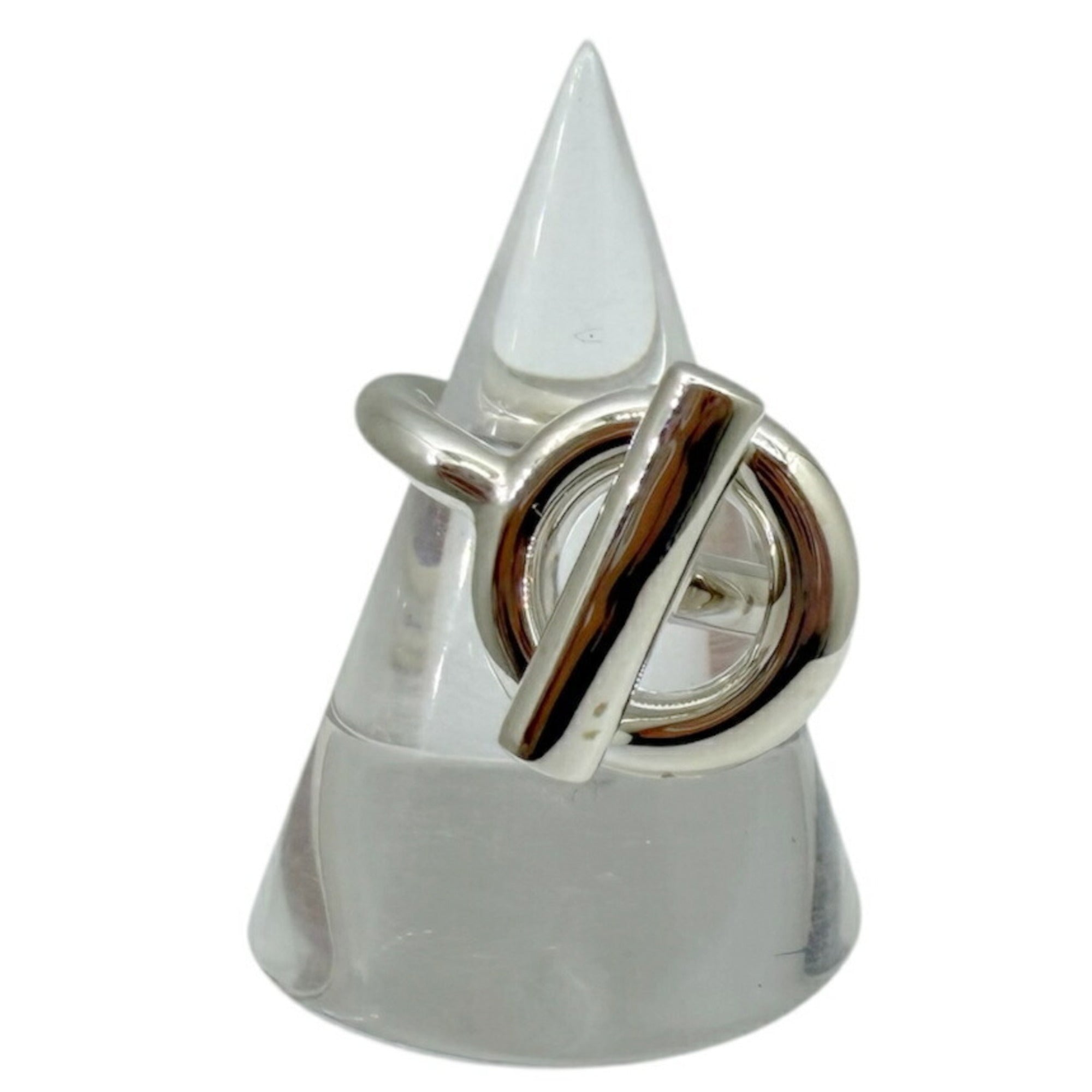 Hermes Silver Silver 925 Band Ring (Pre-Owned)