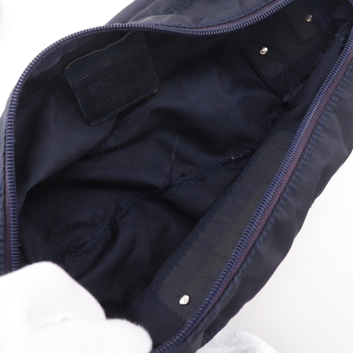 Prada Navy Nylon Shoulder Bag (Pre-Owned)