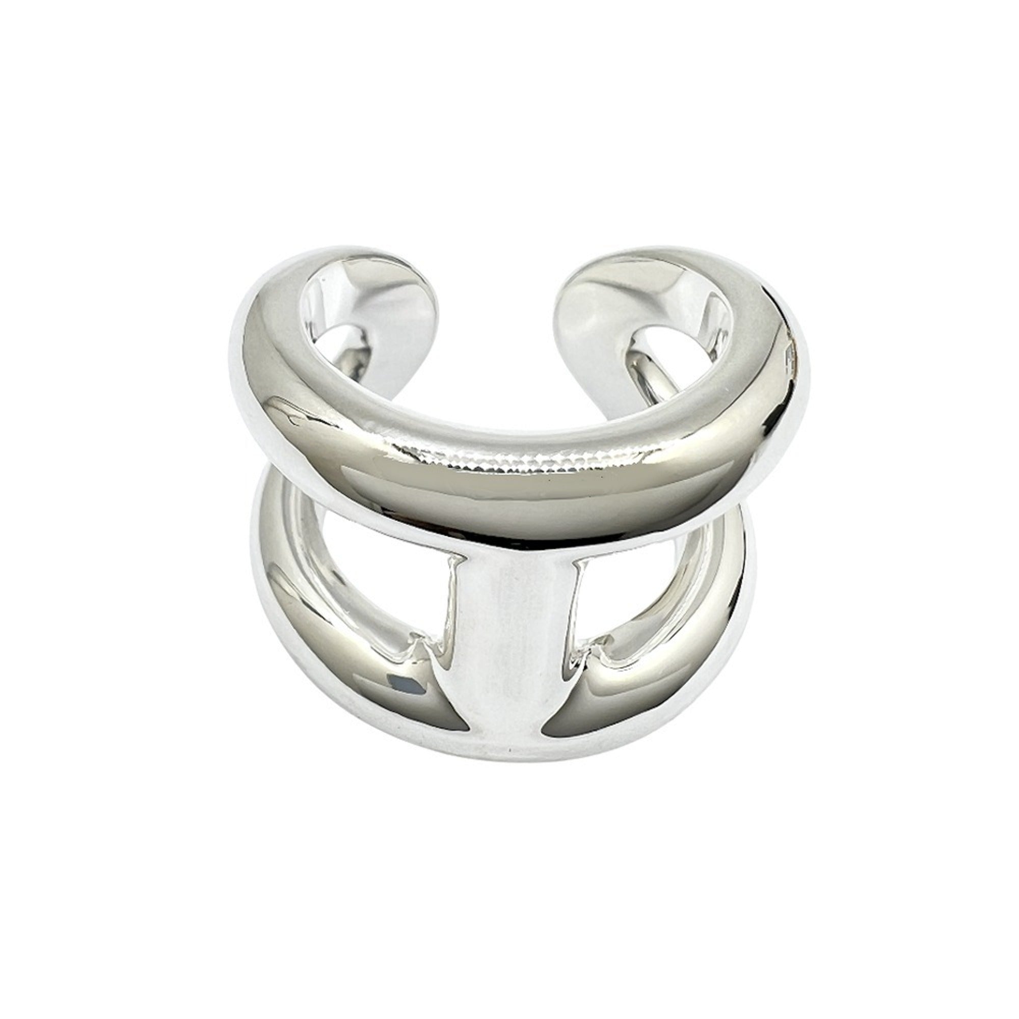 Hermes Silver Silver 925 Band Ring (Pre-Owned)
