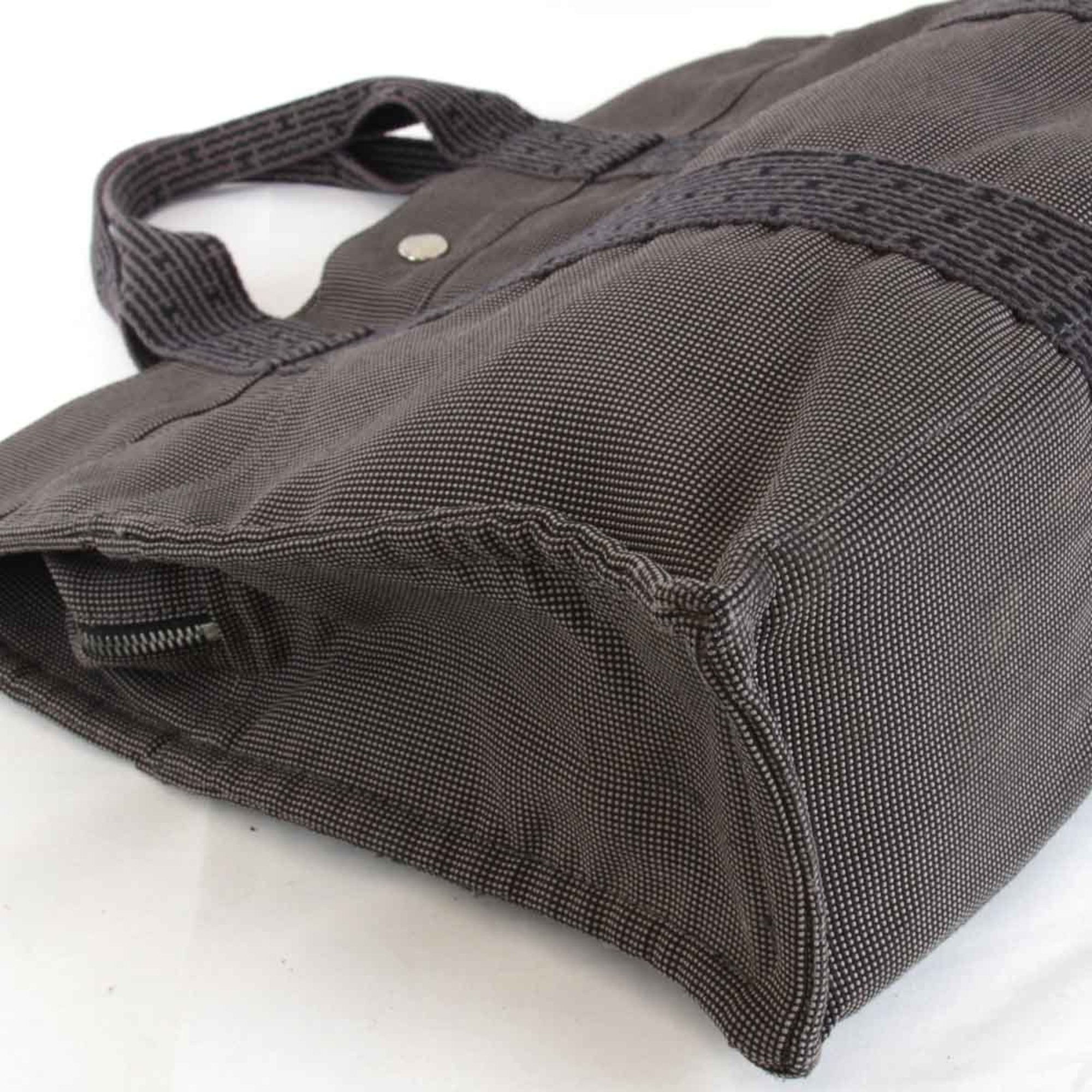Hermes Gray Canvas Handbag (Pre-Owned)