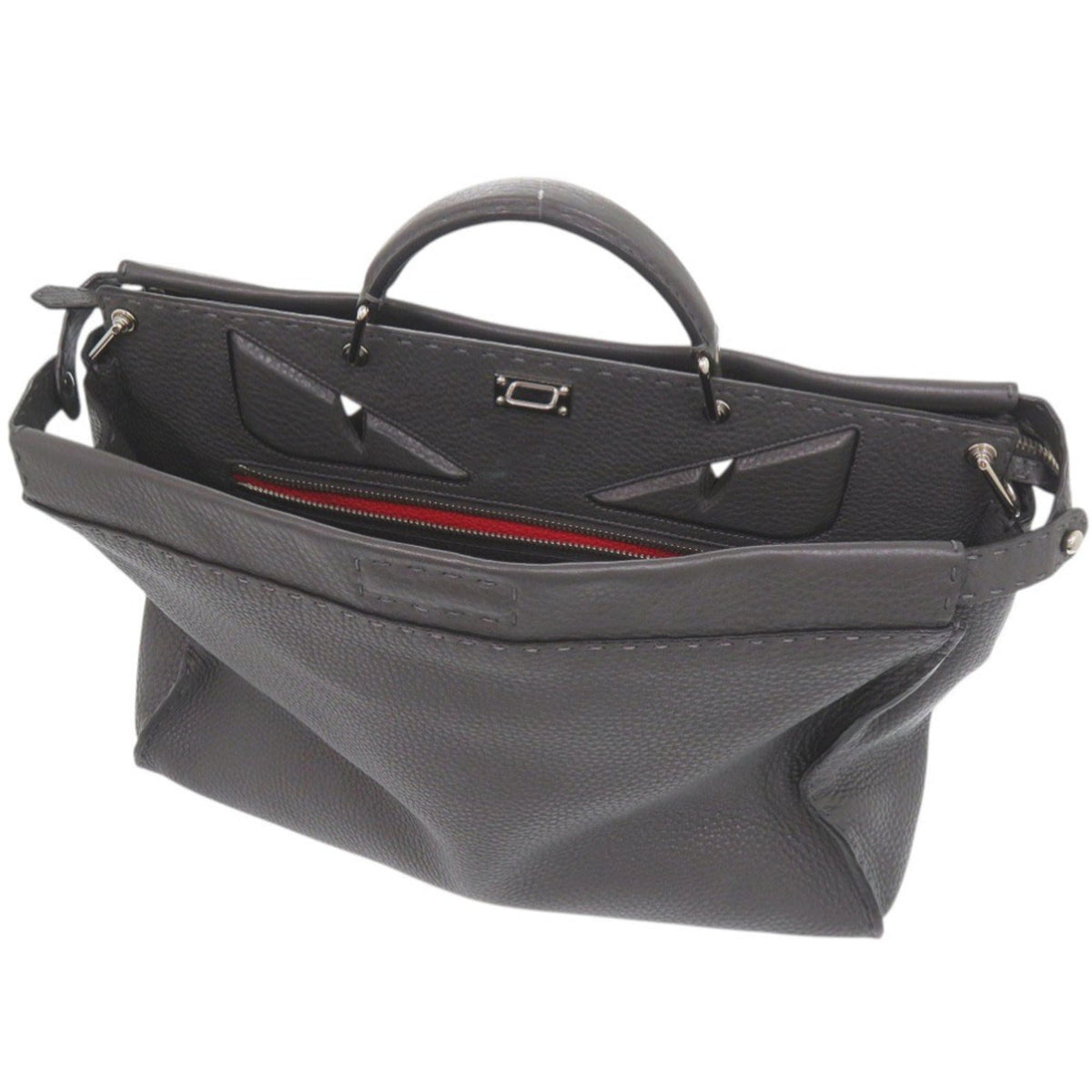 Fendi Gray Leather Handbag (Pre-Owned)