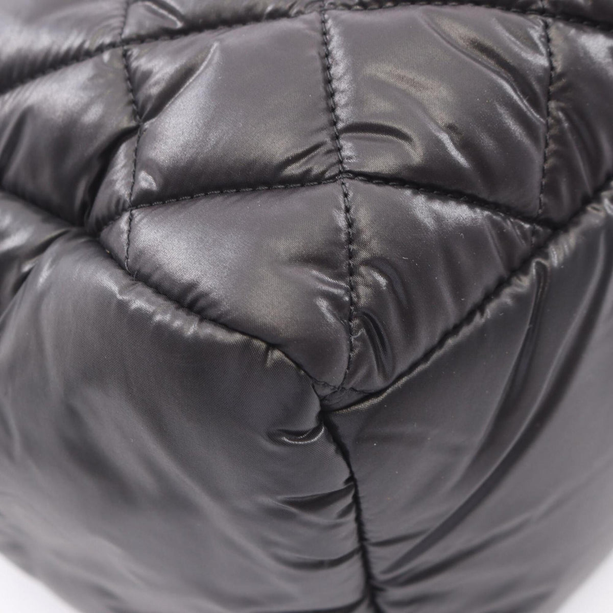 Chanel Black Nylon Leather Handbag (Pre-Owned)