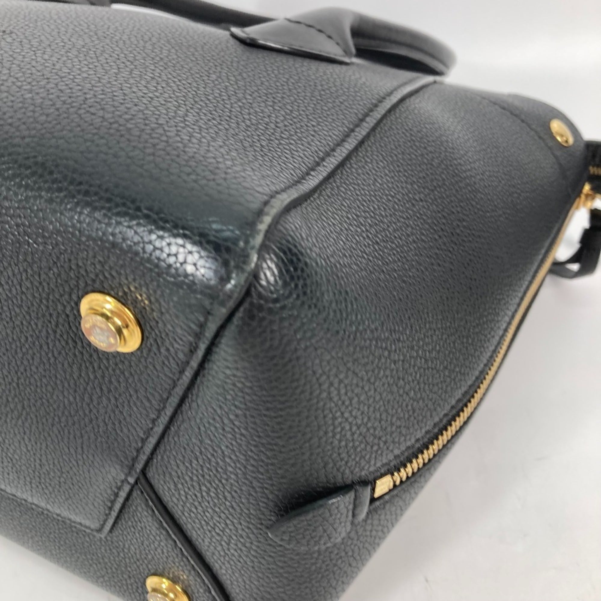 Louis Vuitton Black Noir Leather Handbag Shoulder Bag Tote Bag (Pre-Owned)