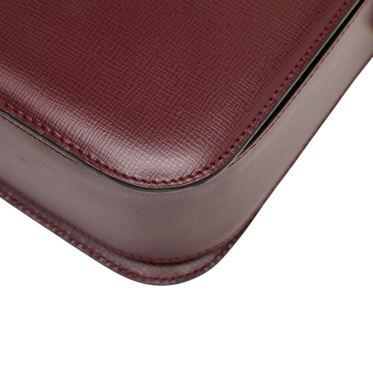 Cartier Bordeaux Wine Red Leather Shoulder Bag (Pre-Owned)