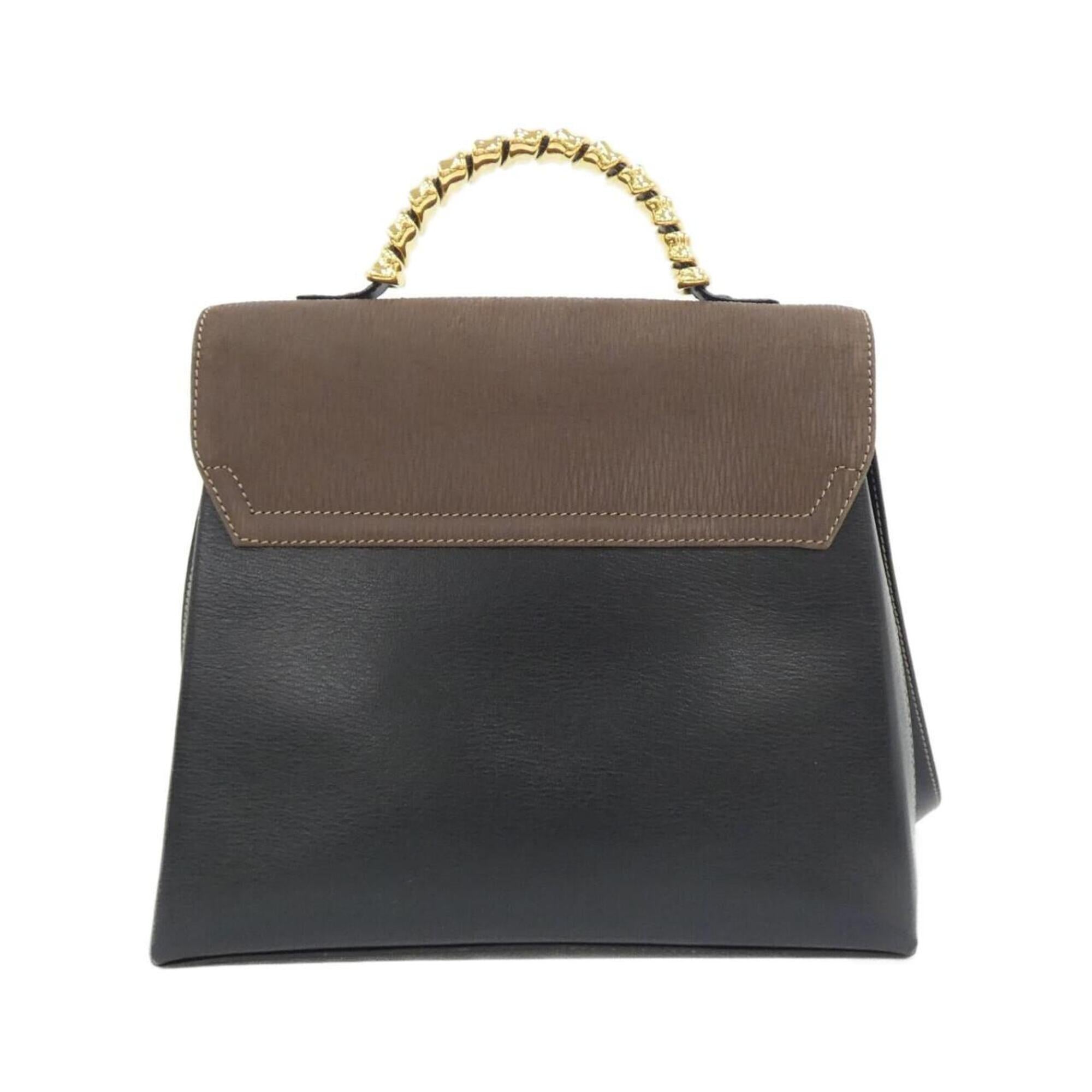 Loewe Black Brown Leather Handbag (Pre-Owned)