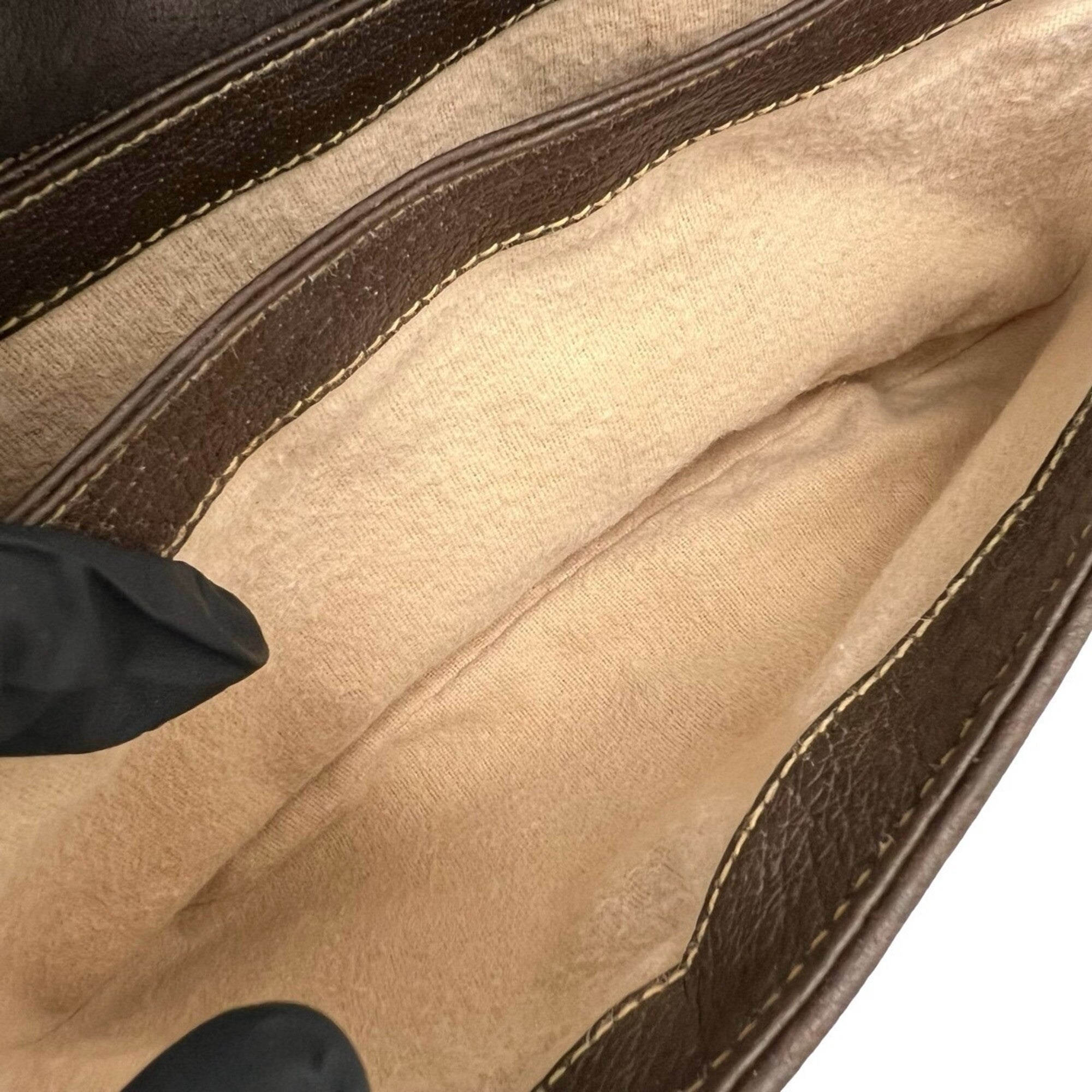 Gucci Brown Leather Pvc Pochette Shoulder Bag (Pre-Owned)