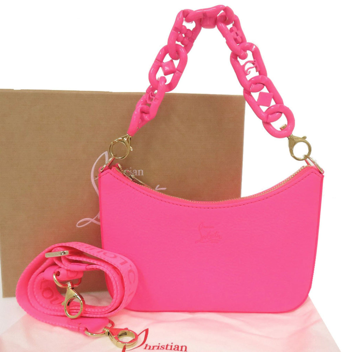 Christian Louboutin Pink Leather Shoulder Bag (Pre-Owned)