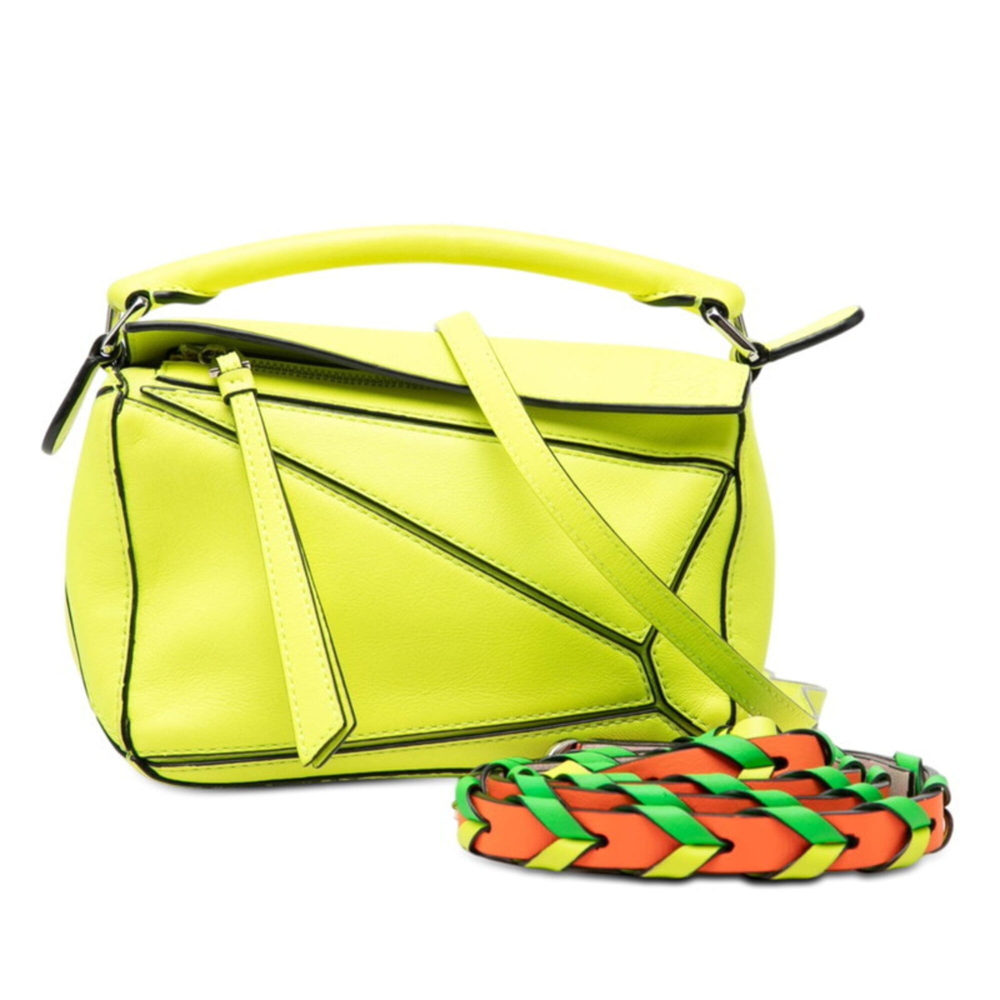 Loewe Green Leather Handbag Shoulder Bag (Pre-Owned)