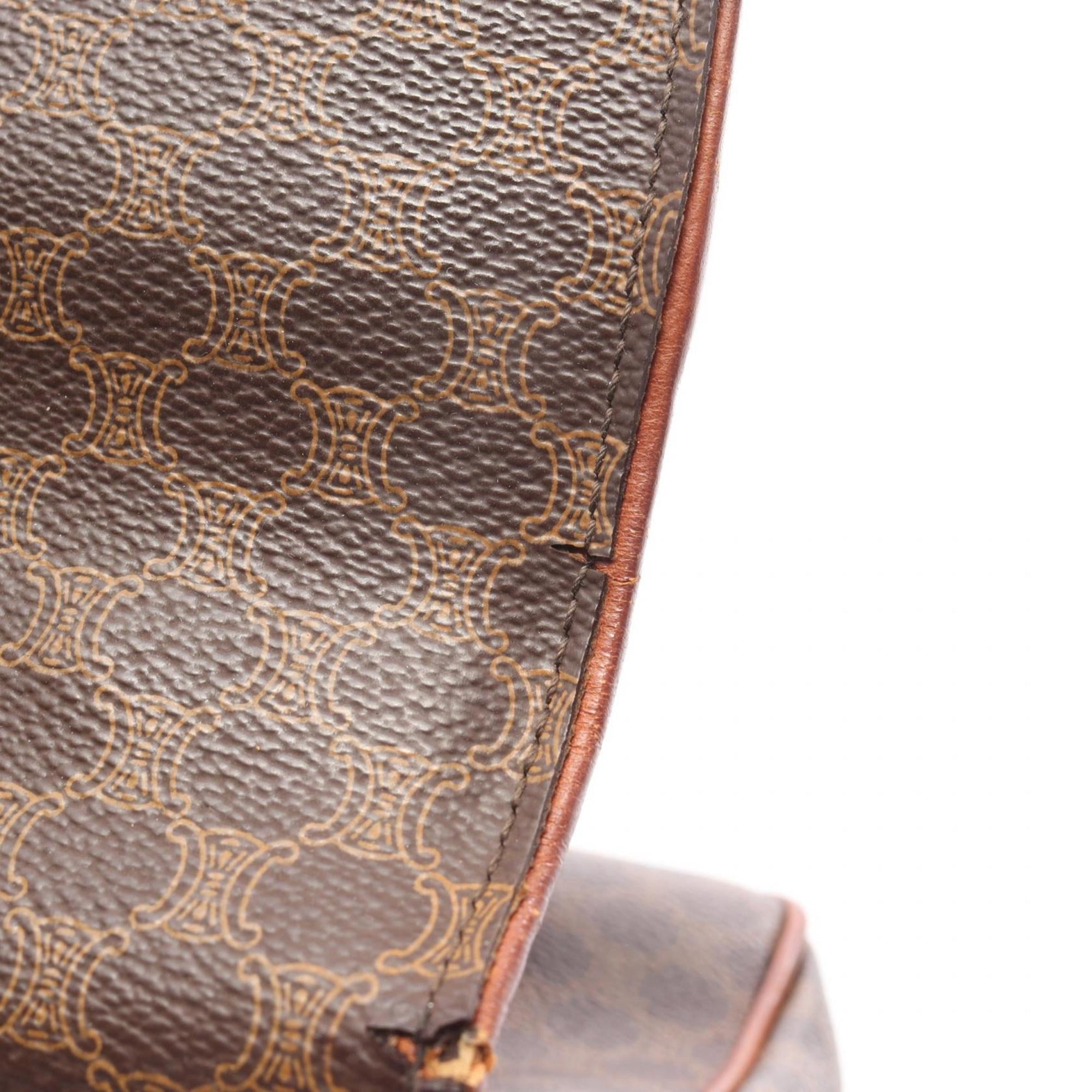 Celine Brown Coated Canvas Leather Handbag (Pre-Owned)