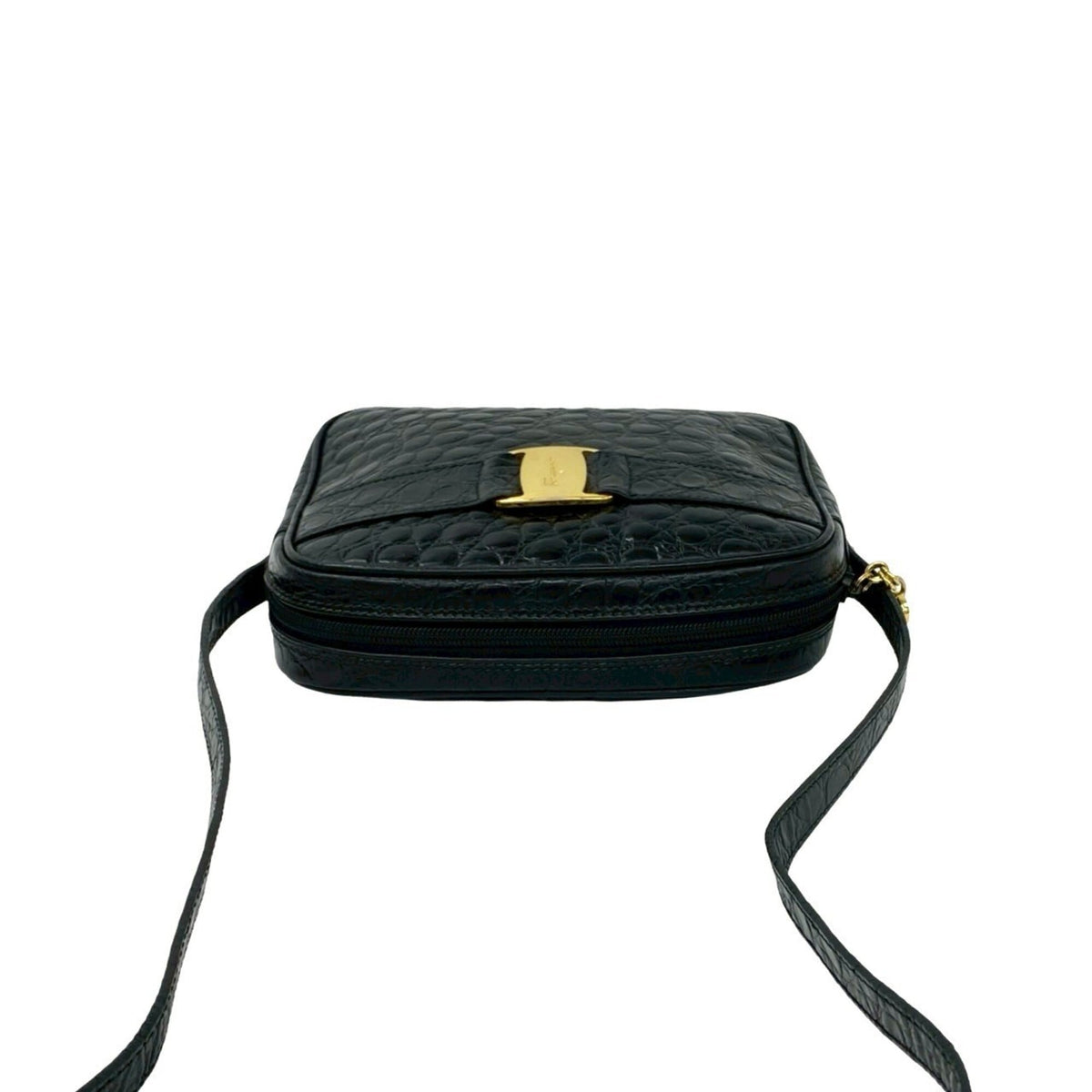 Salvatore Ferragamo Black Leather Shoulder Bag (Pre-Owned)