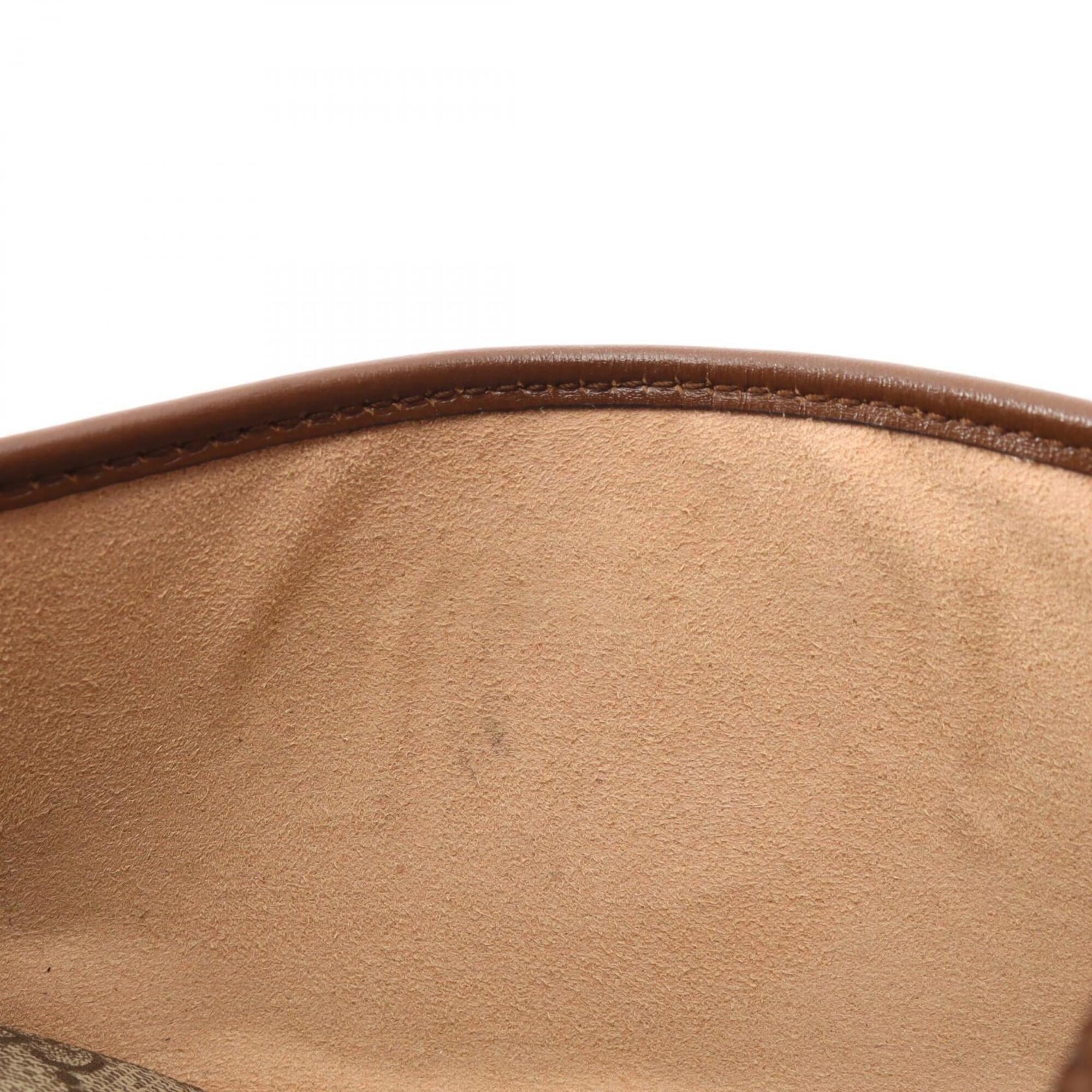 Gucci Beige Brown Gg Supreme Leather Handbag (Pre-Owned)
