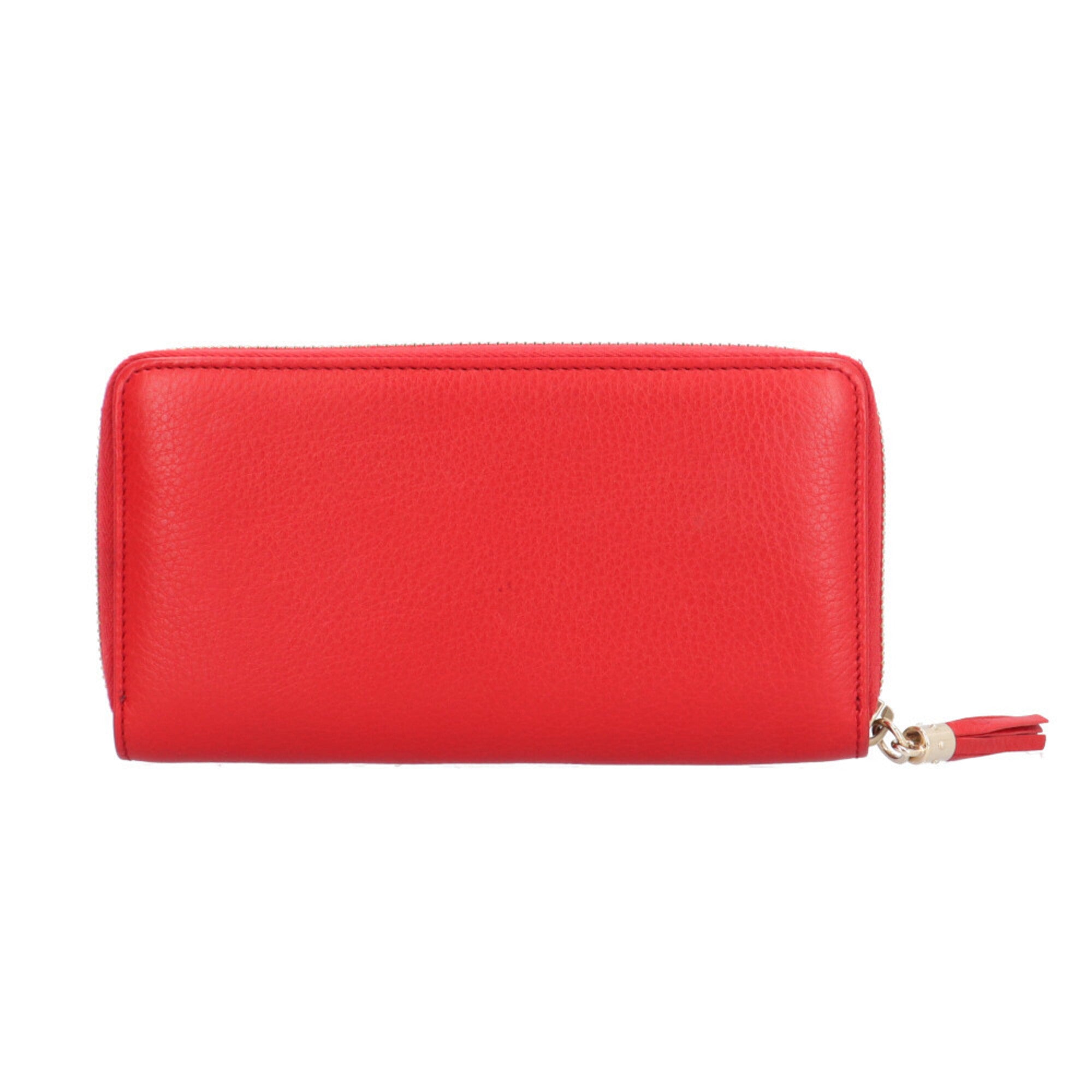 Gucci Soho Red Color Leather Long Wallet (Bi-Fold) (Pre-Owned)