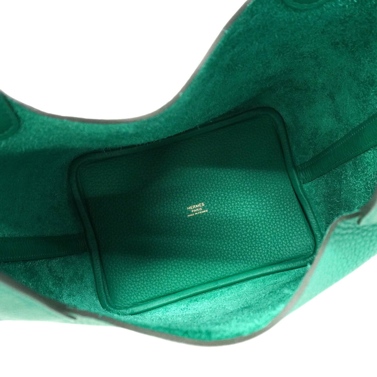 Hermes Green Taurillon Clemence Leather Handbag (Pre-Owned)
